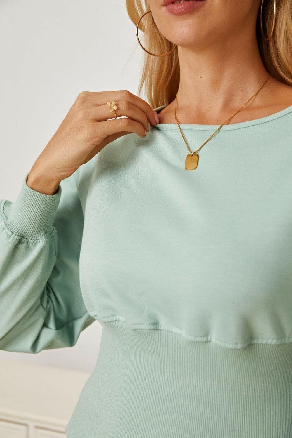 Elegant Boat Neck Blouse with Chic Sleeves for Women - Perfect for Office Wear, Parties & Casual Outfits