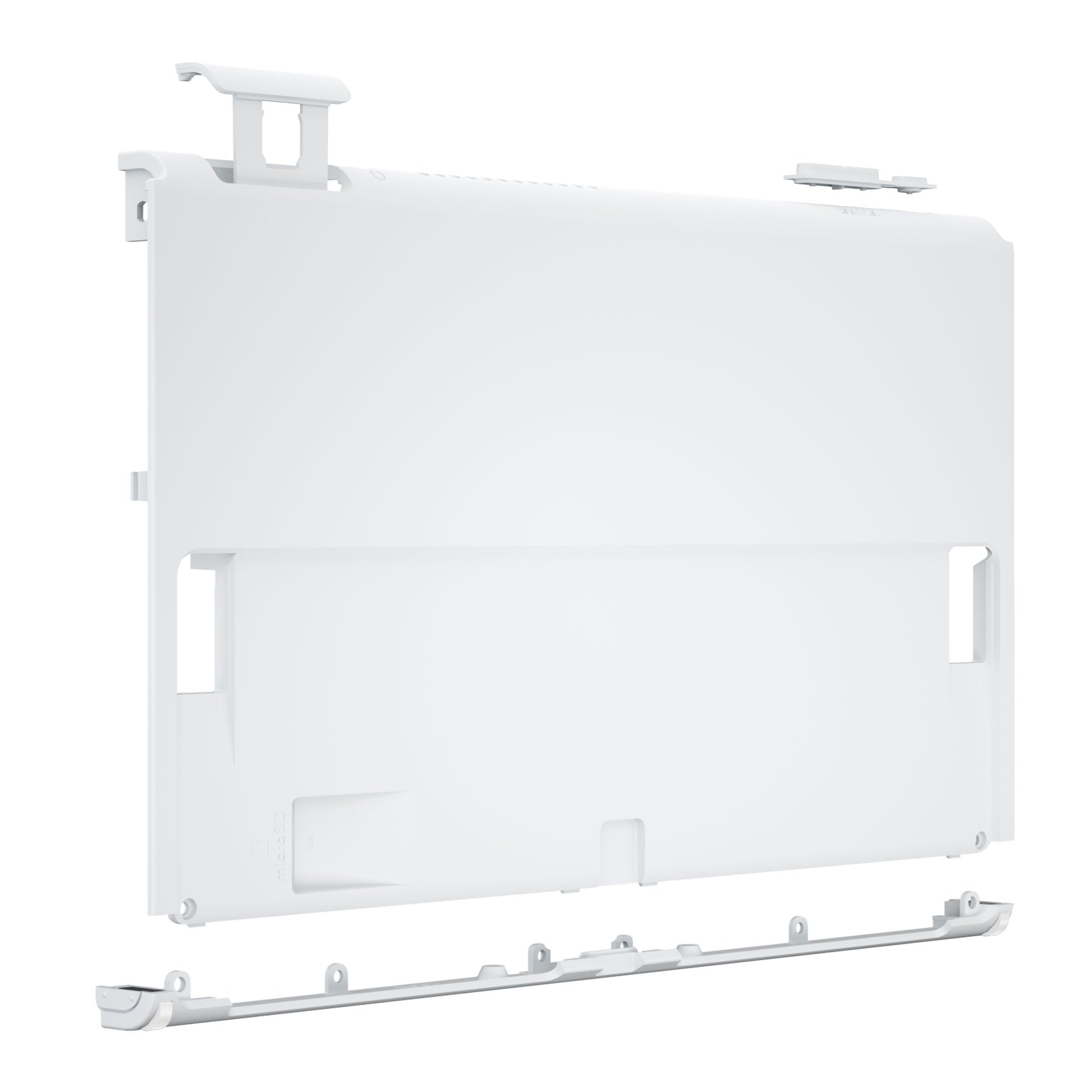 eXtremeRate White Replacement Back Plate Housing Shell for Nintendo Switch OLED Console - DIY Installation, JoyCon & Kickstand Not Included (BNSOP3005) | Perfect for Custom Mods & Console Protection