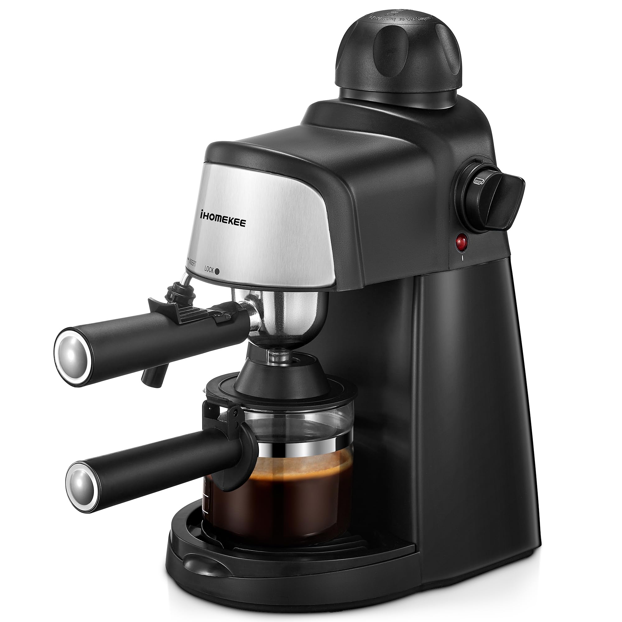 Premium 3.5Bar Espresso Coffee Machine with Rapid Heating System - 4 Cup Coffee Maker with Milk Frother & Steam Wand (Black) - Compact Home & Office Espresso Maker for Espresso, Latte, Cappuccino - Perfect for Kitchen Countertops, Small Cafes & Office Break Rooms - Ideal for Morning Brews, Entertaining Guests & Daily Coffee Rituals - Create Barista-Quality Coffee at Home - Great for Gifts, Housewarming, Weddings & Coffee Lovers