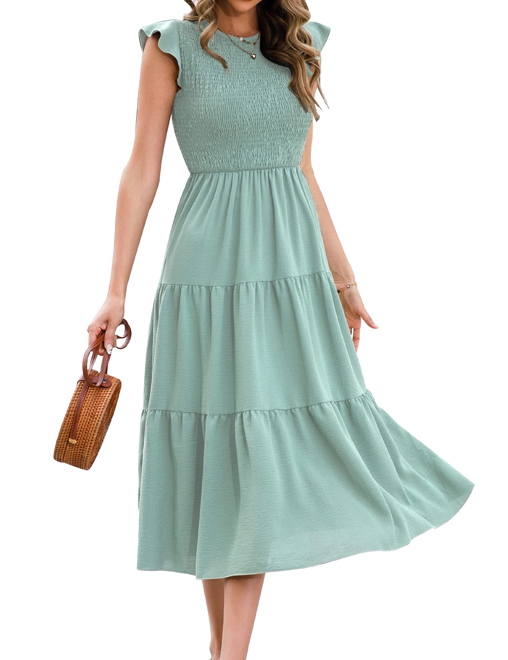 Infashule Summer Dresses 2023 | Boho Maxi Ruffle Smocked Dress for Women | Beach Vacation, Date Night & Casual Outfit