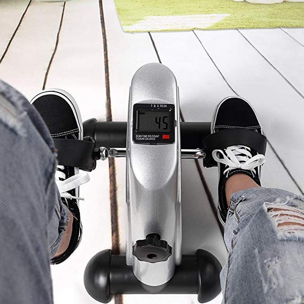Motorized Mini Exercise Bike with LCD Display - Portable Indoor Cycling Pedal Exerciser for Home Fitness, Rehabilitation & Office Workout