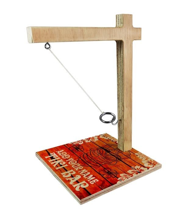 Large Tabletop Ring Toss Game with Custom Name - Fun Indoor/Outdoor Tiki Party Game for Adults & Kids - Perfect for Backyard BBQs, Beach Parties & Family Gatherings