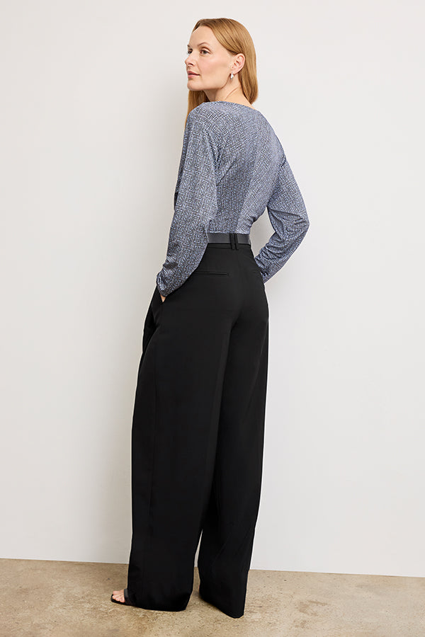 Harrison Wide Pleated Jeans for Women - High Waist Stretch Denim Pants - Comfortable & Stylish Black Jeans for Casual Wear, Work, and Everyday Outfits