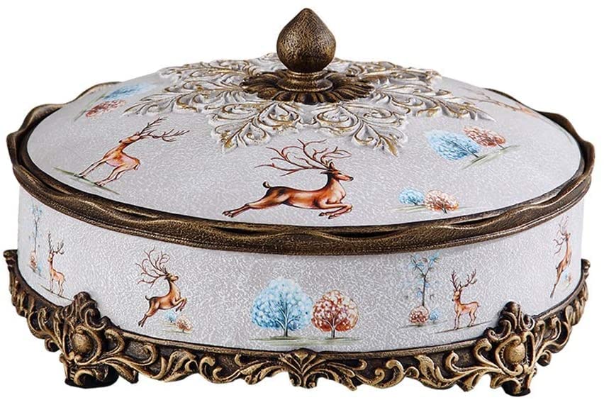 Divided Serving Tray with Lid - Snack & Candy Container for Nuts, Fruits, Melon Seeds - Perfect for Living Room Coffee Table, Kitchen Counter & Party Snack Platter