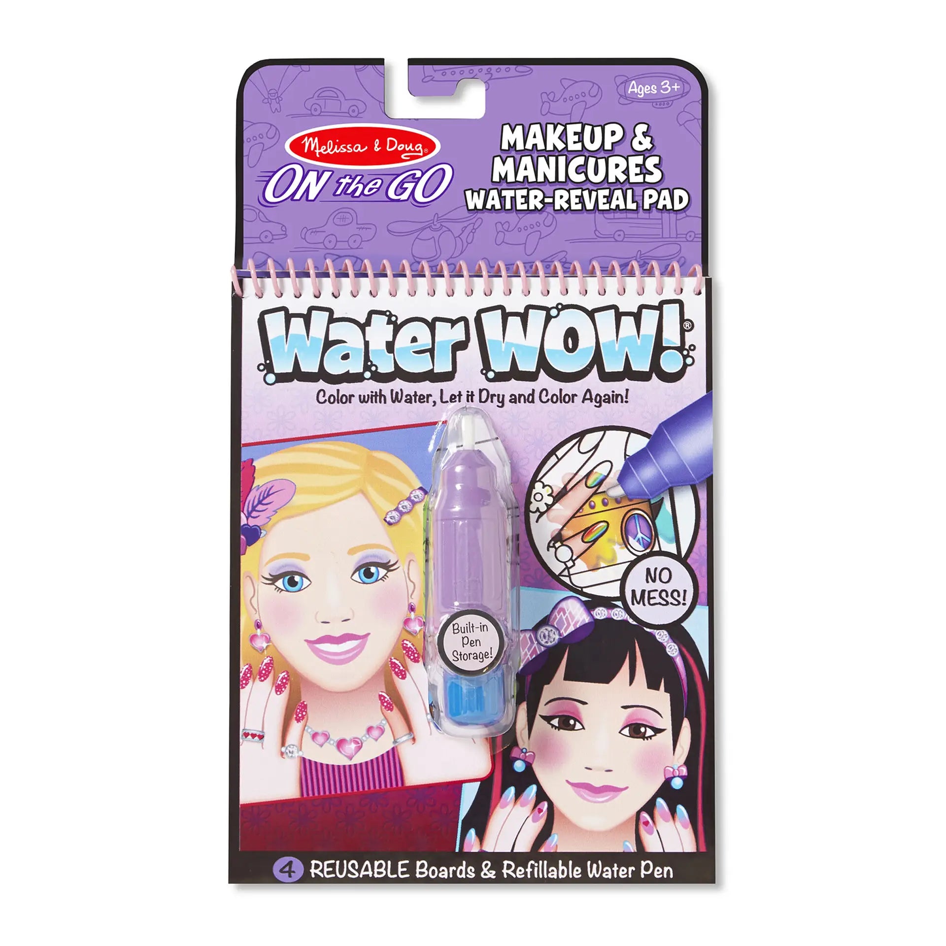 MND9416 On The Go Water Wow Makeup and Manicure Set - Portable Travel-Friendly Beauty Kit for Kids & Adults - Perfect for Parties, Travel, and Creative Play