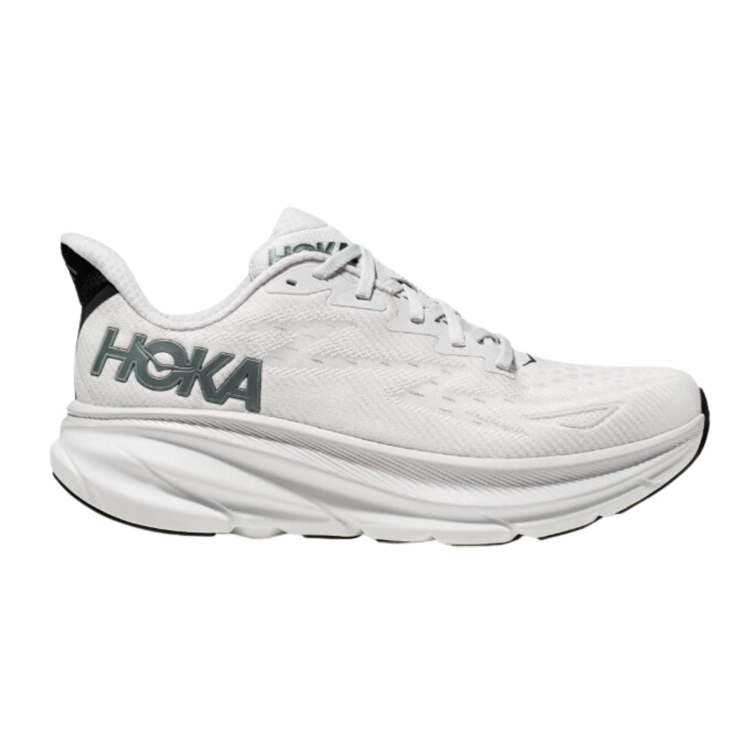 HOKA Men's Clifton 9 Running Shoes - Nimbus Cloud/Steel Wool (D Width) - Lightweight Cushioned Sneakers for Road Running, Jogging & Daily Wear