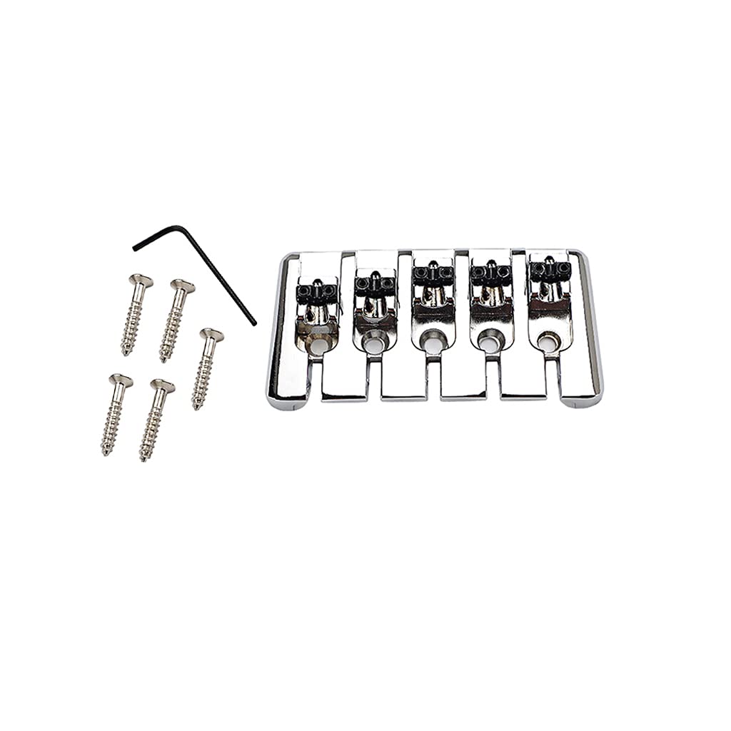 Alnicov 5-String Guitar Fixed Bridge - Replacement Part for Electric Bass Guitar | Perfect for DIY Guitar Repair & Upgrades