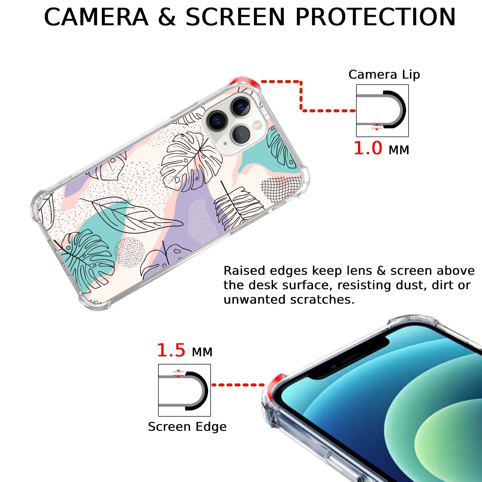 Abstract Floral Leaves iPhone 11 Pro Max Case - Minimalist Botanical Art TPU Bumper Cover | Durable Protection & Stylish Design for Women, Girls - Perfect for Daily Use, Work, Travel & Gift Giving