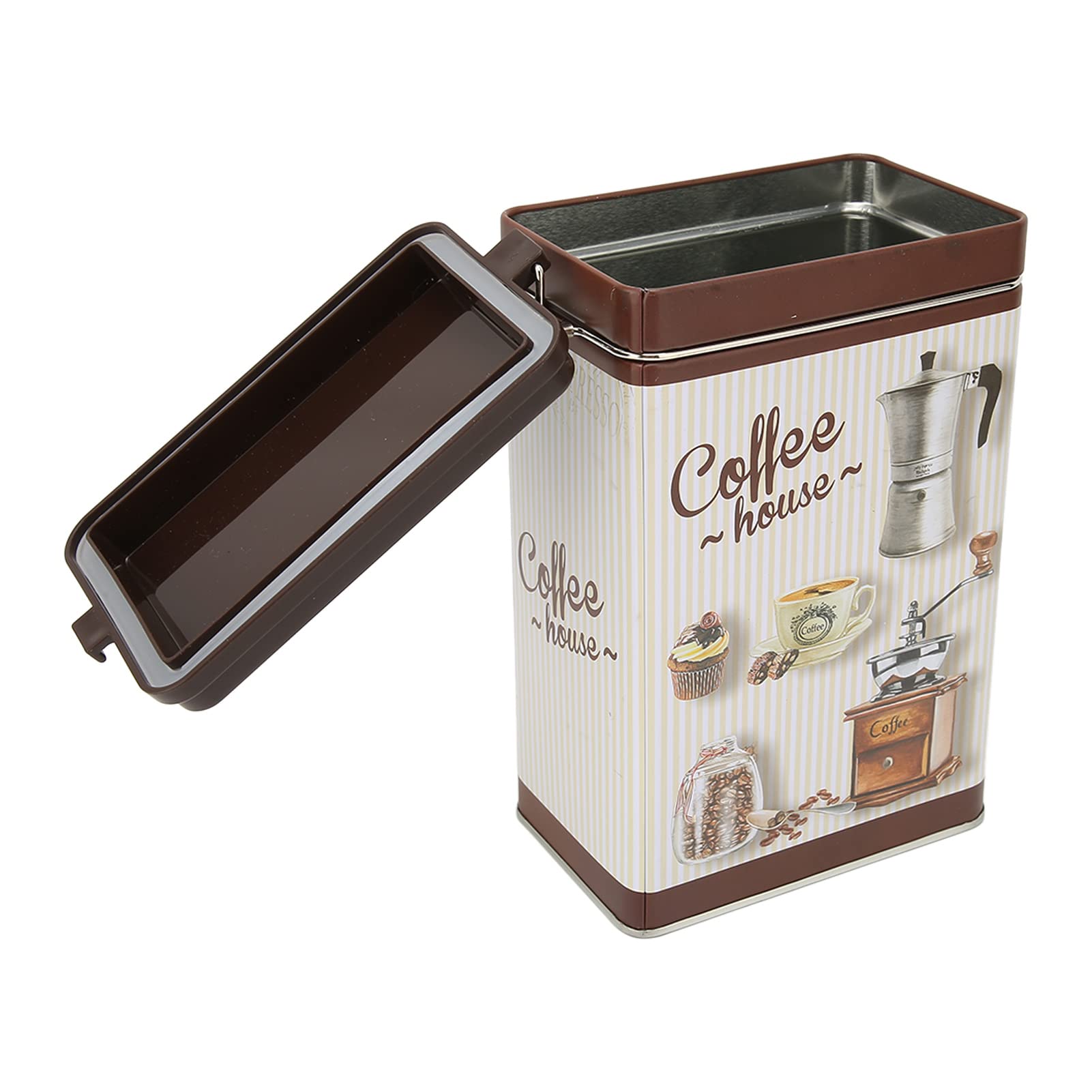 Vintage Coffee Tin - Decorative Tinplate Coffee Canister with Exquisite Patterns, Rustic Design for Home, Office & Travel - Perfect for Coffee Storage, Kitchen Decor & Gift Giving