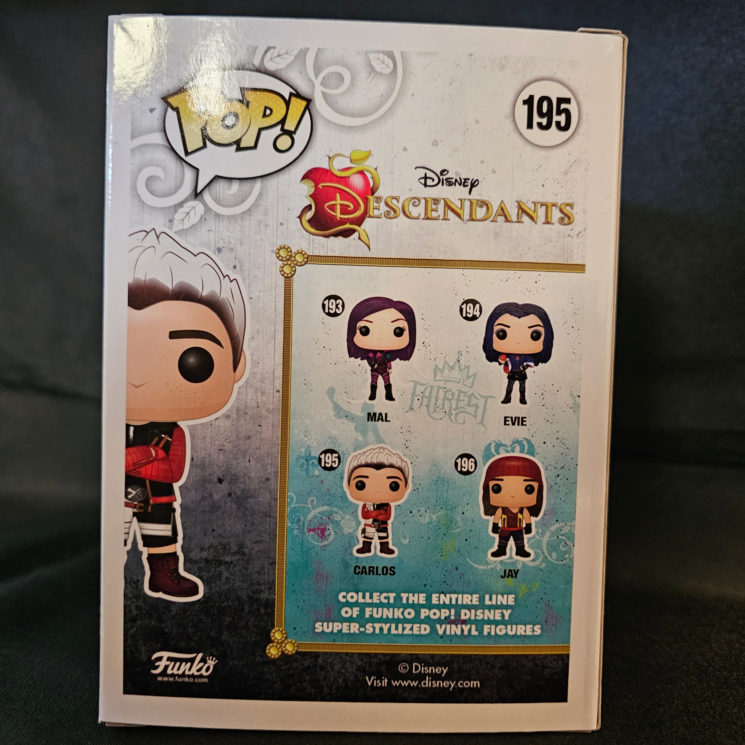 Disney Descendants Carlos Pop! Vinyl Figure #195 - Collectible Doll for Kids & Fans | Perfect for Display, Gifts, and Movie-Themed Decor