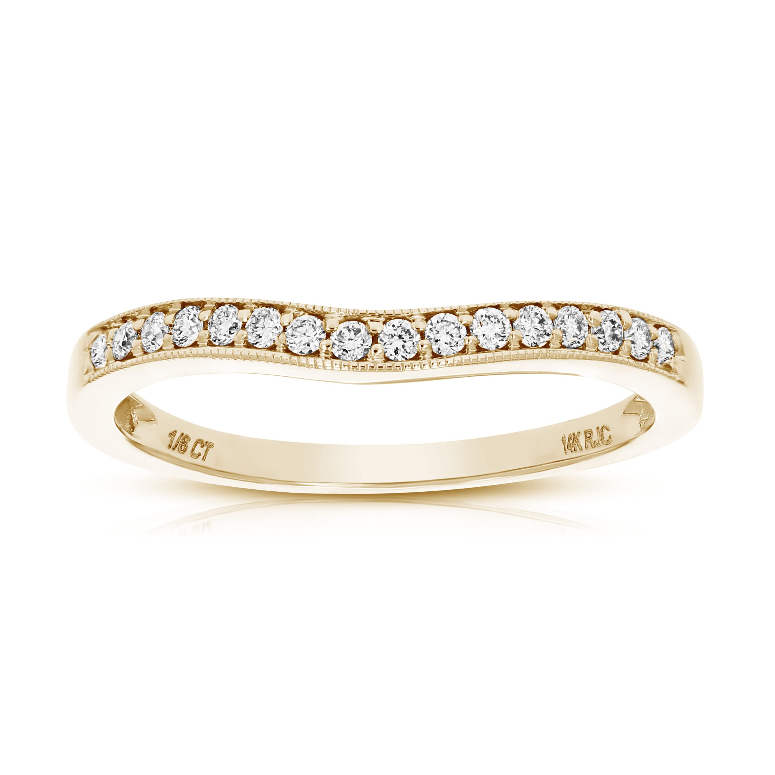 0.16 cttw to 0.50 cttw Diamond Wedding Band for Women - 14K Gold Contour Wave Round Diamond Engagement Ring, Prong Set (Size 4.5-10) | Perfect for Anniversary Gifts, Bridal Jewelry & Special Occasions