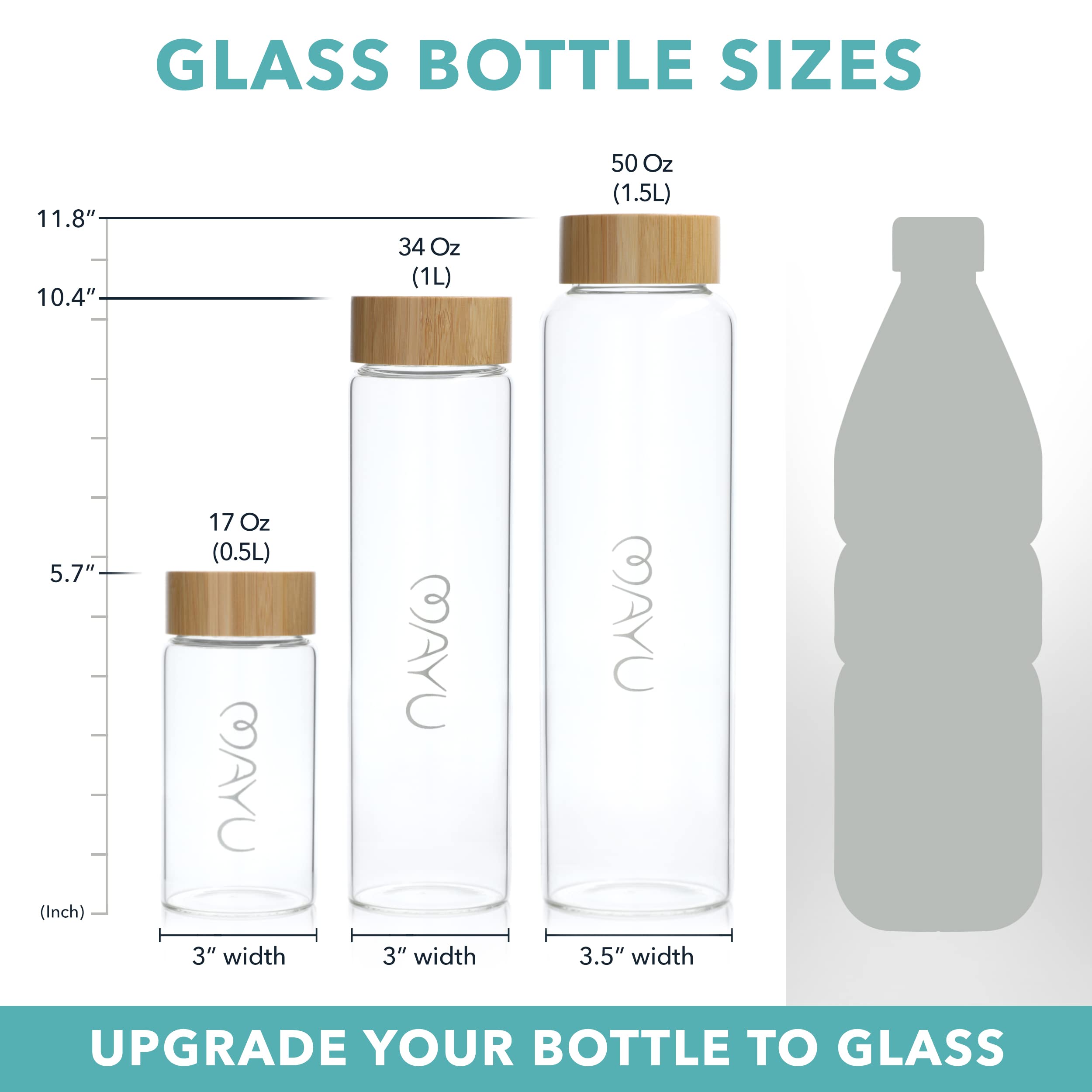 Mayu Swirl Structured Water Pitcher with 3 Premium Glass Bottles - Alkaline Water Filter System for Home & Office - Hydration Bundle for Healthy Drinking, Kitchen & Wellness Gifts