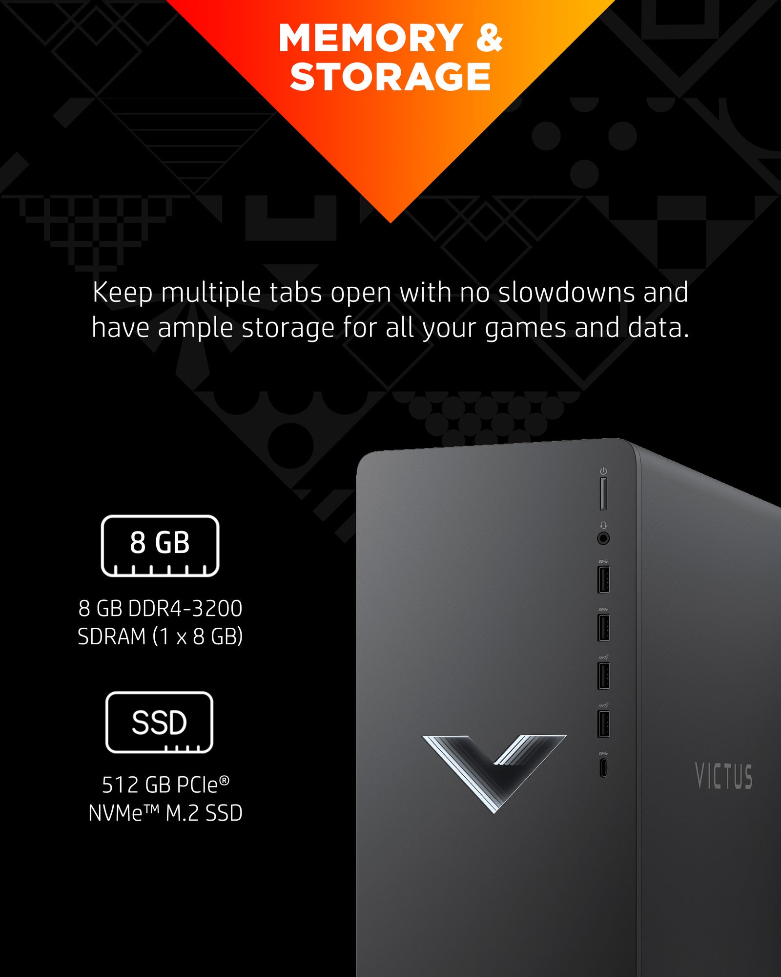 Victus by HP 15L Gaming Desktop TG02-0025m - AMD Ryzen 5, 16GB RAM, 512GB SSD, AMD Radeon RX 6400, Windows 11 Home - Perfect for Gaming, Streaming & Content Creation