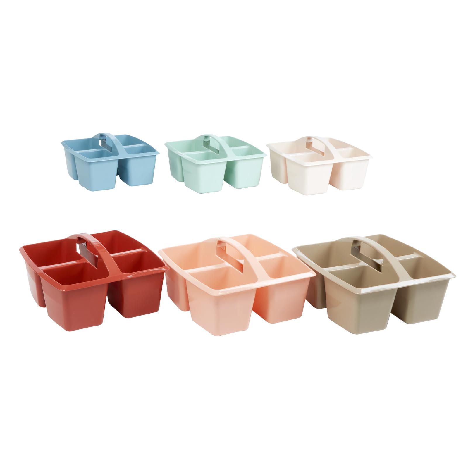 Really Good Stuff 4-Compartment Boho Caddies - 6 Pack for Classroom Organization | Perfect for Teacher Supplies, Student Desks & Homeschool Storage