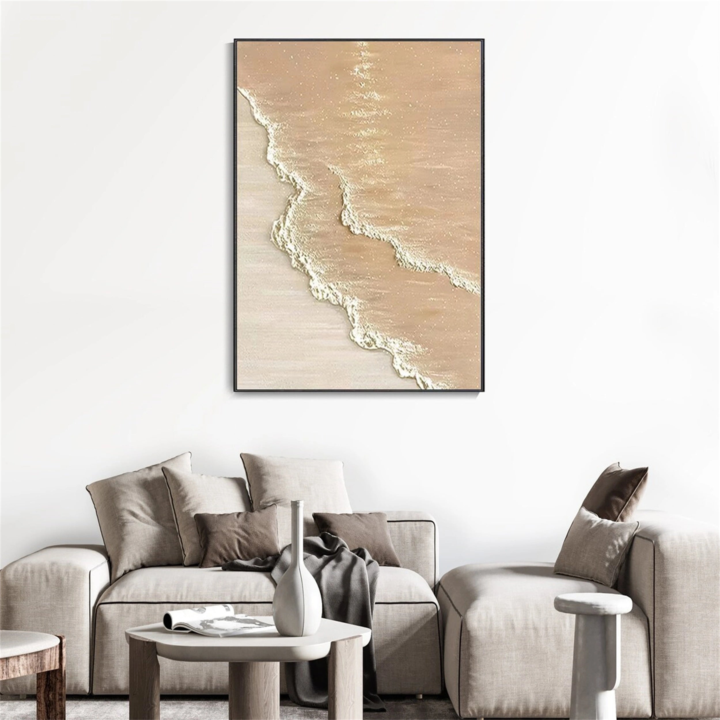 Ocean and Sky Painting #OS 055 - Handmade Seascape Wall Art for Home Decor, Office, Living Room & Bedroom