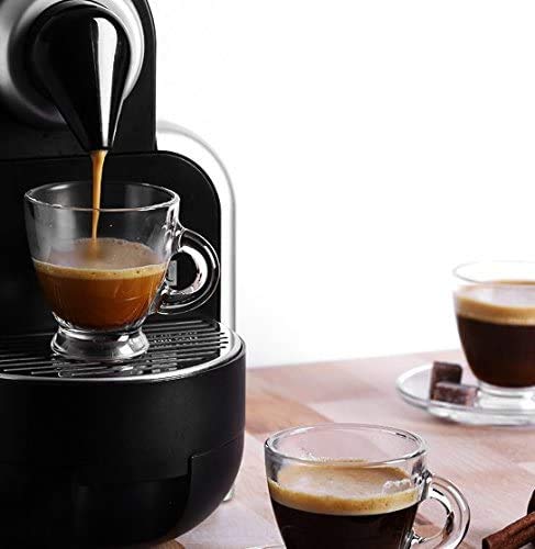 Premium Clear Glass Espresso Cups Set - 3.2 oz Demitasse with Saucers & Stainless Steel Spoons (6-Piece) - Perfect for Italian Coffee, After-Dinner Drinks & Elegant Entertaining