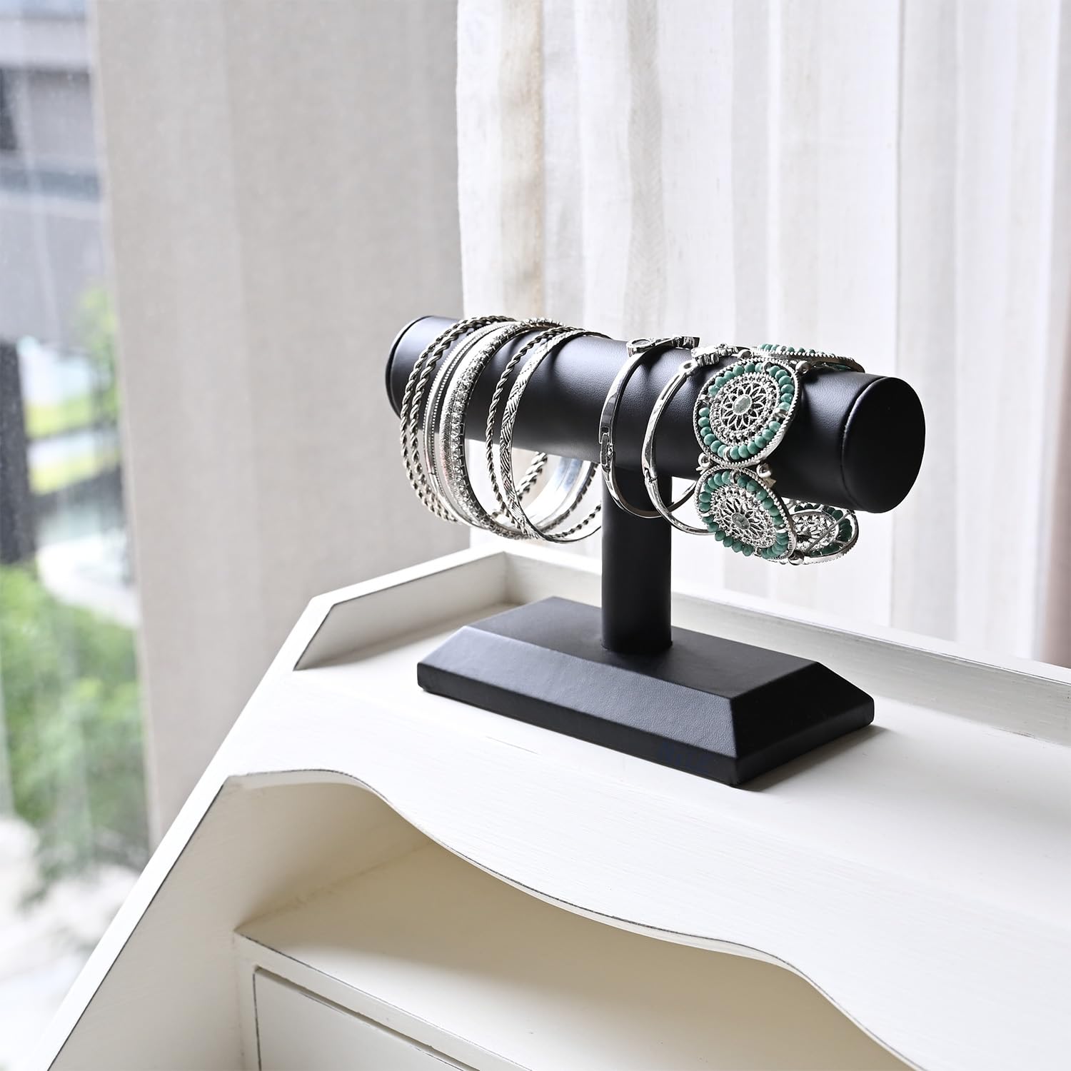 MOOCA PU Leather Jewelry Organizer Stand for Bracelets & Watches - Display & Store