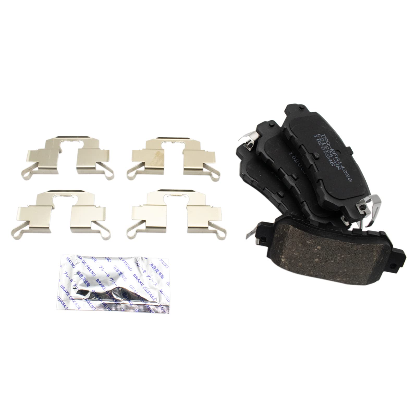Premium TRQ Rear Performance Brake Pad & Rotor Kit with Caliper & Chemical Kit - Ceramic G-Coated Brake Set for 2016-2018 Mazda CX-3 | Smooth Stopping Power for City Driving & Highway Safety