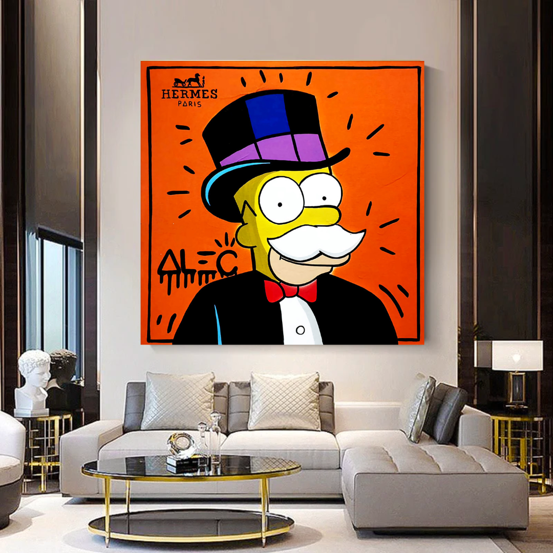 The Simpsons Canvas Wall Art by Alec - High-Quality Cartoon Home Decor for Living Room, Bedroom & Office