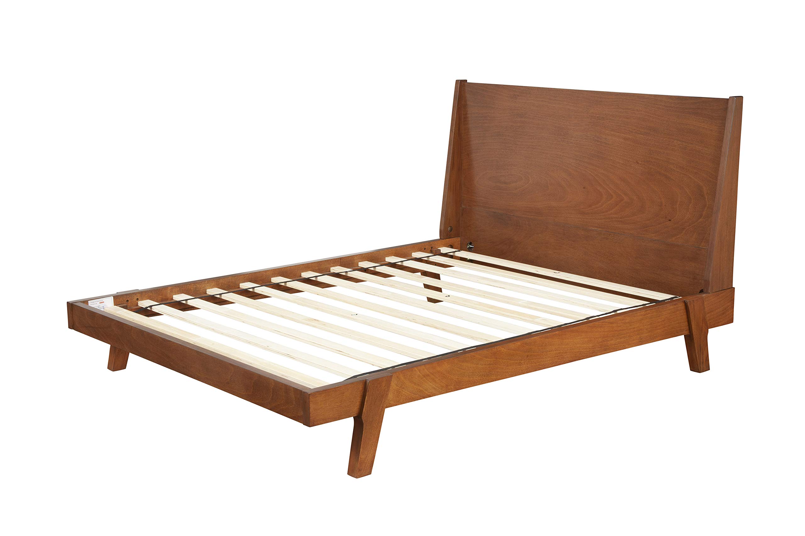 Premium Alpine Furniture Dakota Queen Size Bed Frame - Solid Mahogany Wood Platform Bed with Sturdy Slat Support | Perfect for Modern Bedrooms, Guest Rooms & Master Suites