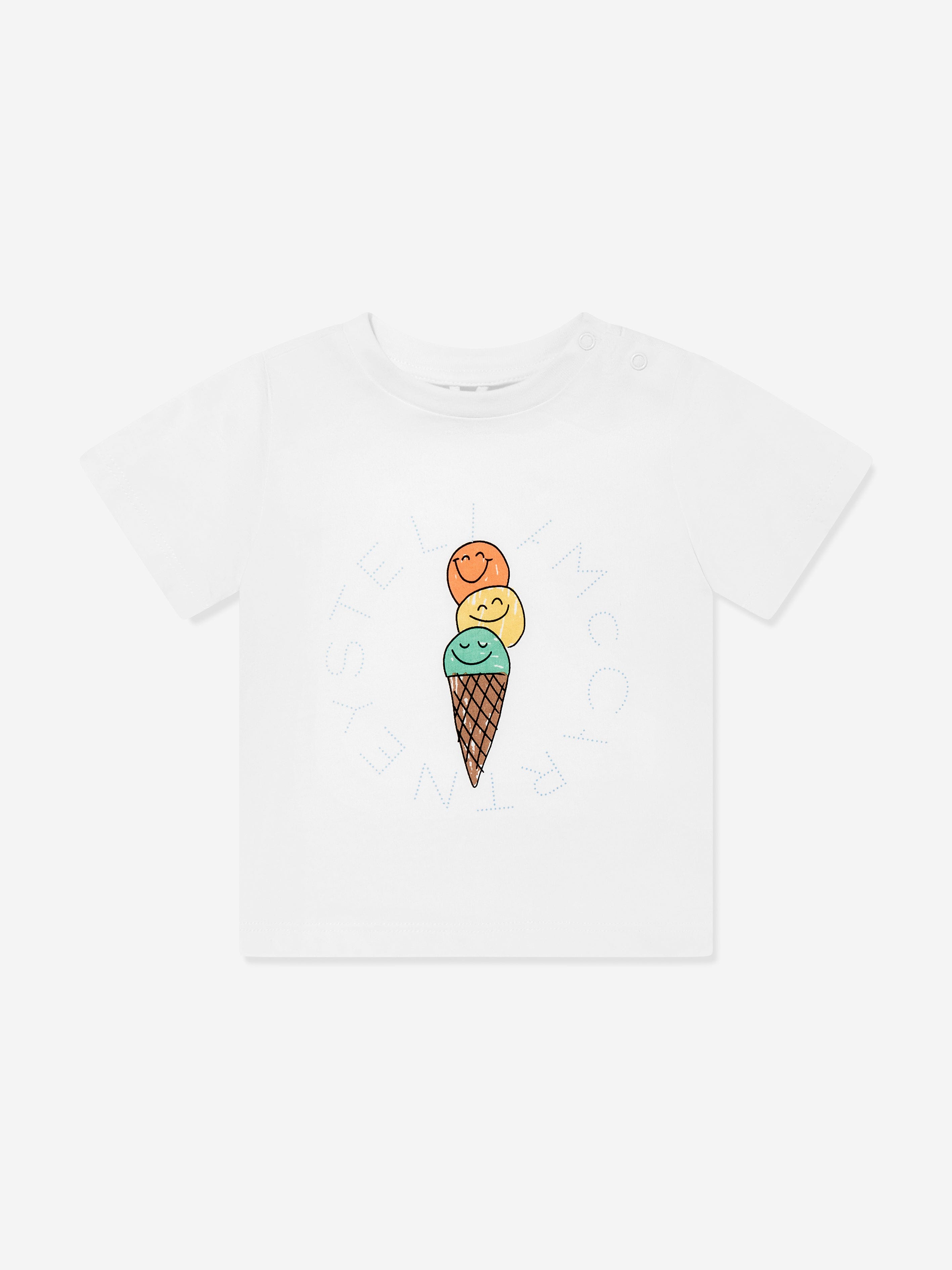 Adorable Baby Boys Ice Cream Print T-Shirt in Soft Ivory Cotton | Perfect for Summer Outfits & Playdates