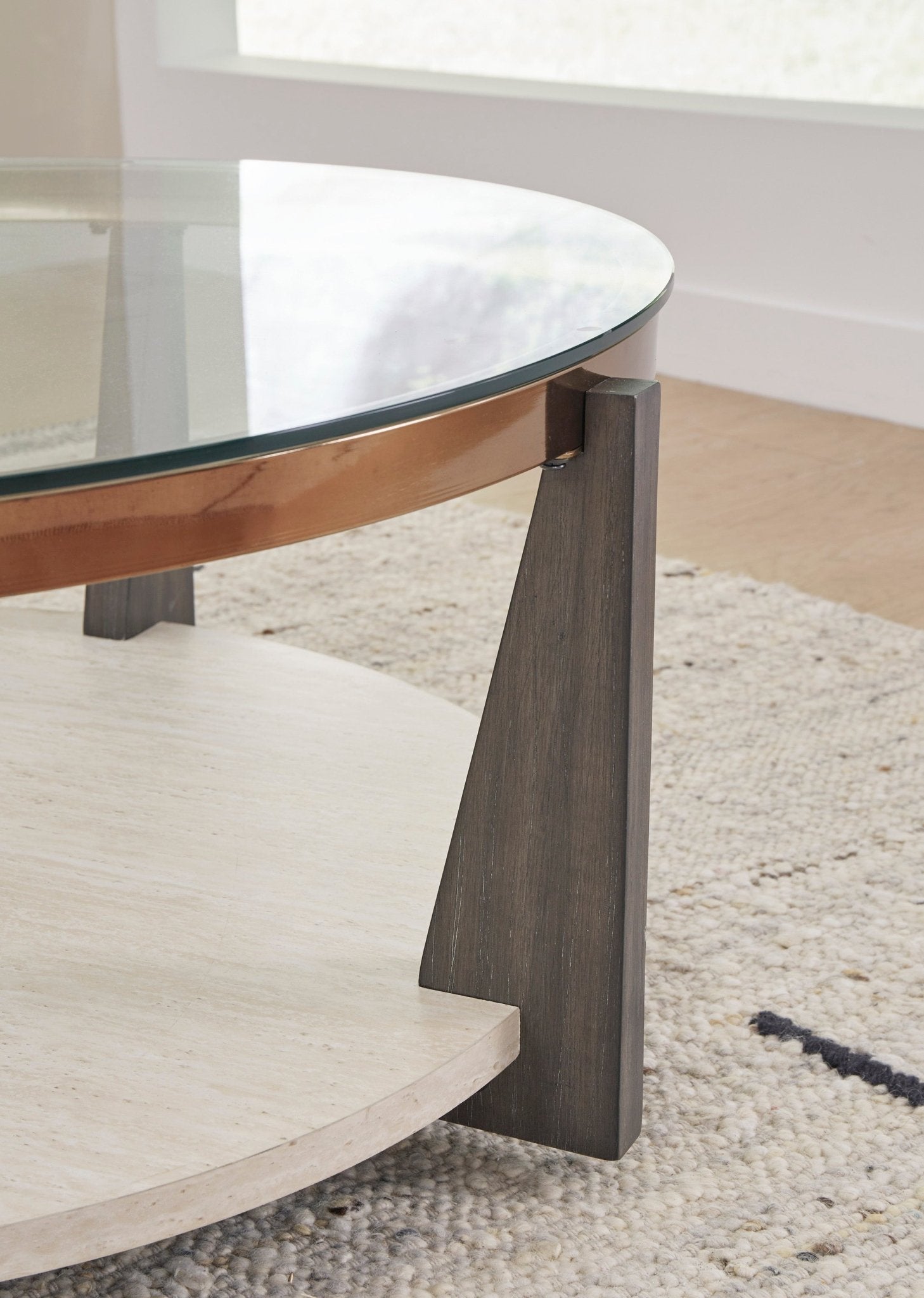 Modern Round Coffee Table for Living Room - Solid Wood Center Table with Storage Shelf - Perfect for Small Spaces, Apartments & Home Decor