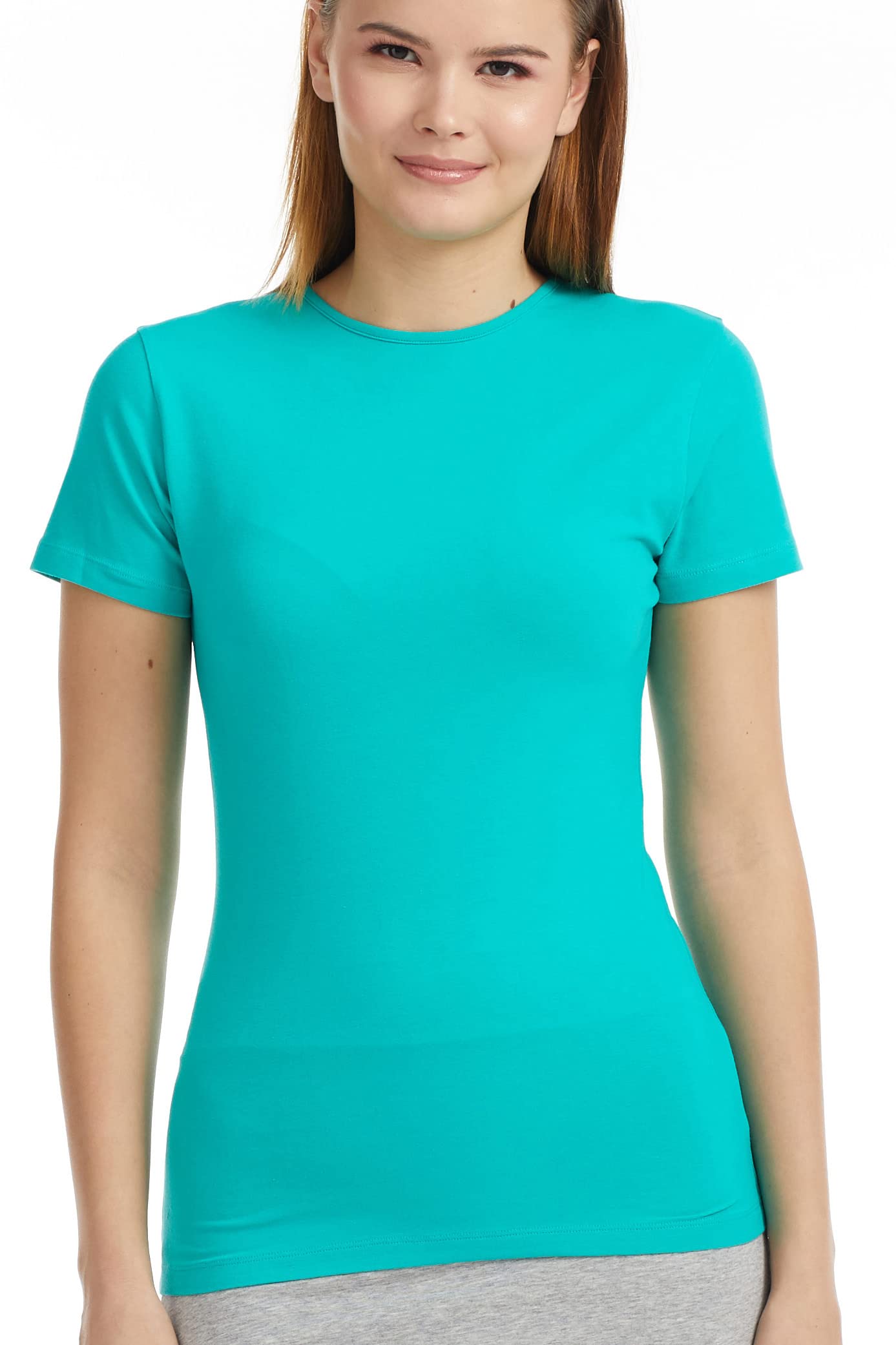 ESTEEZ Women's Basic Tops - Soft Cotton Fitted T-Shirts & Trendy Crop Tops for Teen Girls and Women | Casual Wear, Layering, Summer Outfits, Street Style Fashion
