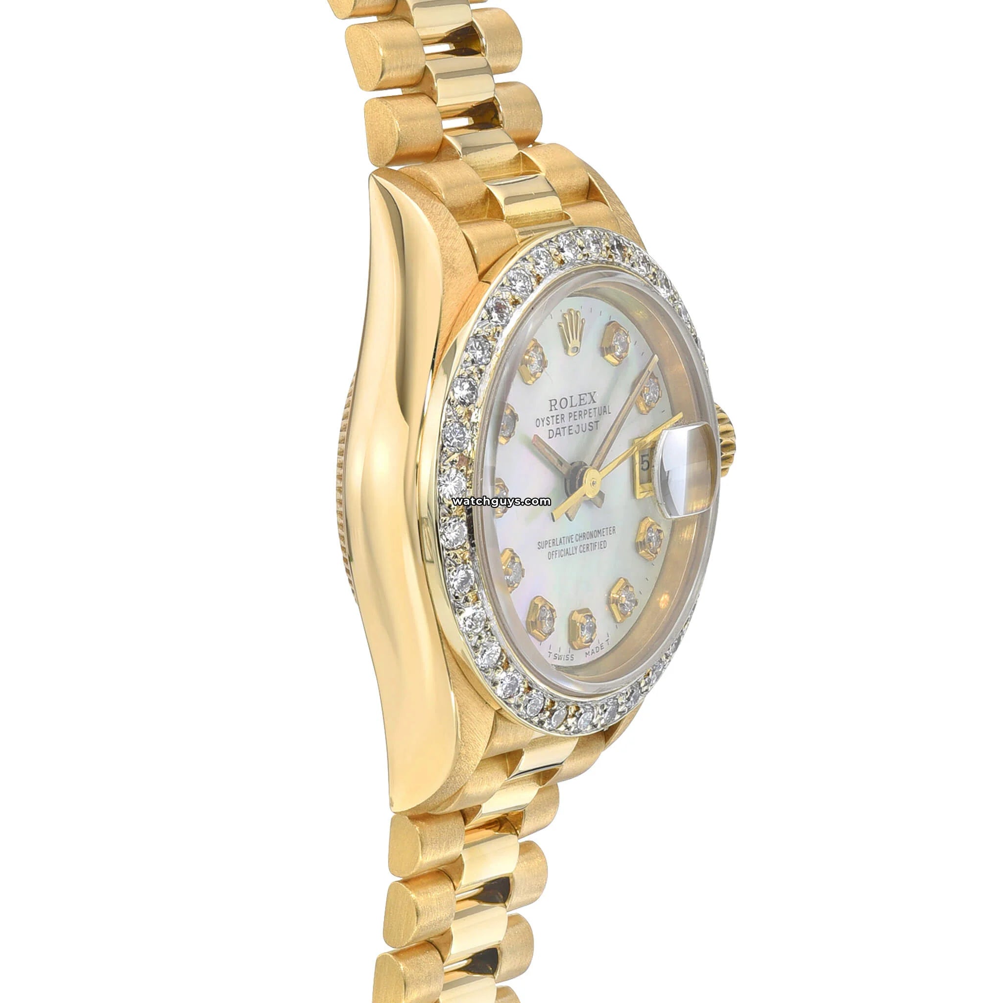 Luxury Rolex Datejust 69138 Watch with Diamond Bezel & Mother of Pearl Dial - Perfect for Formal Events & Business Occasions