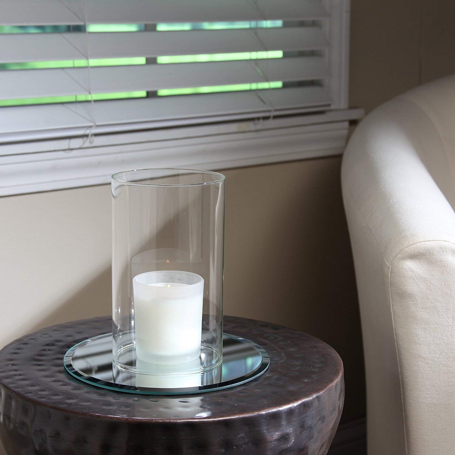 Large Glass Hurricane Candle Holder - 7