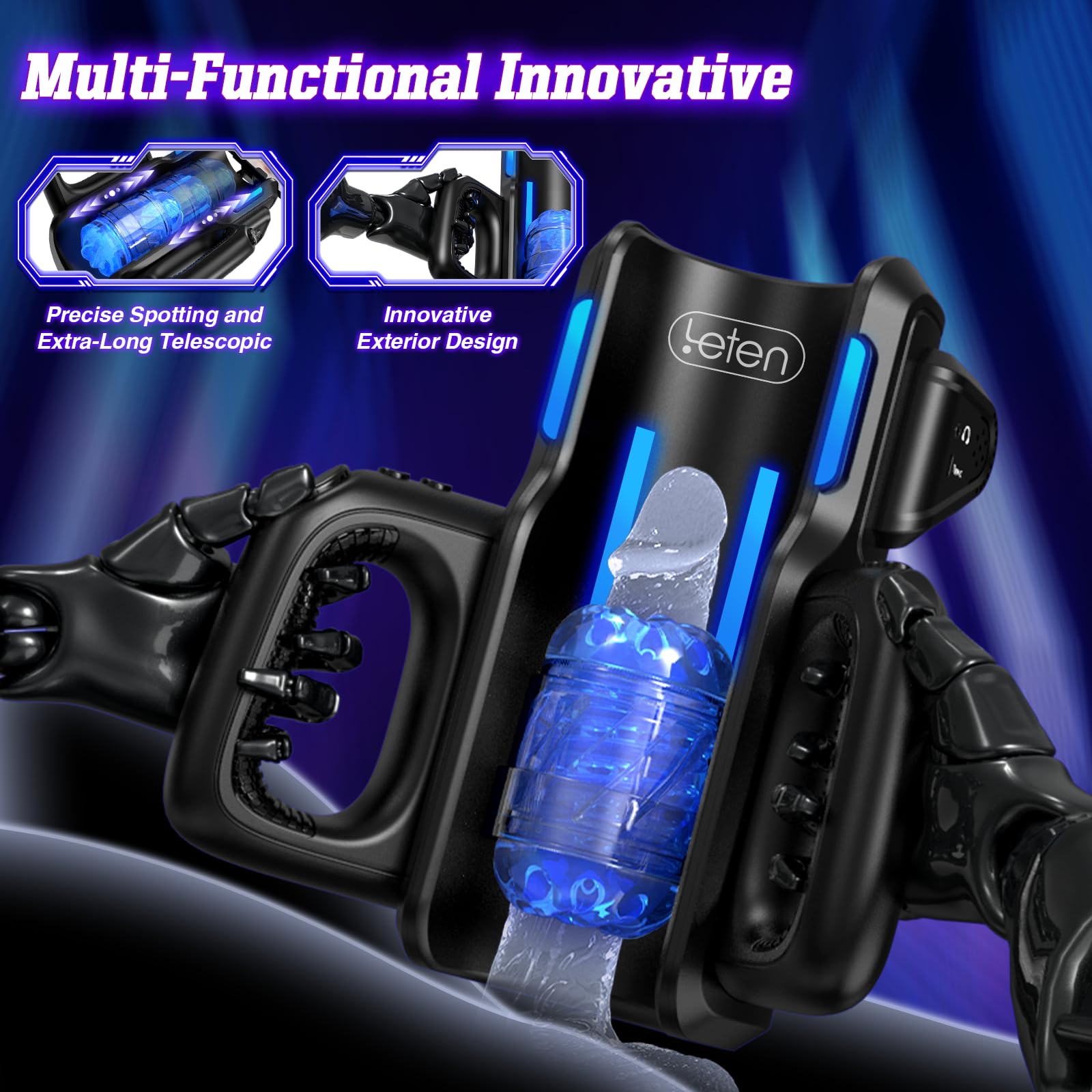 Automatic Electric Male Masturbator with 12x/s Thrusting - Hands-Free Adult Sex Toy for Men with Phone Holder & 2 Soft Silicone Sleeves | Perfect for Solo Play, Couples Fun, and Penis Training