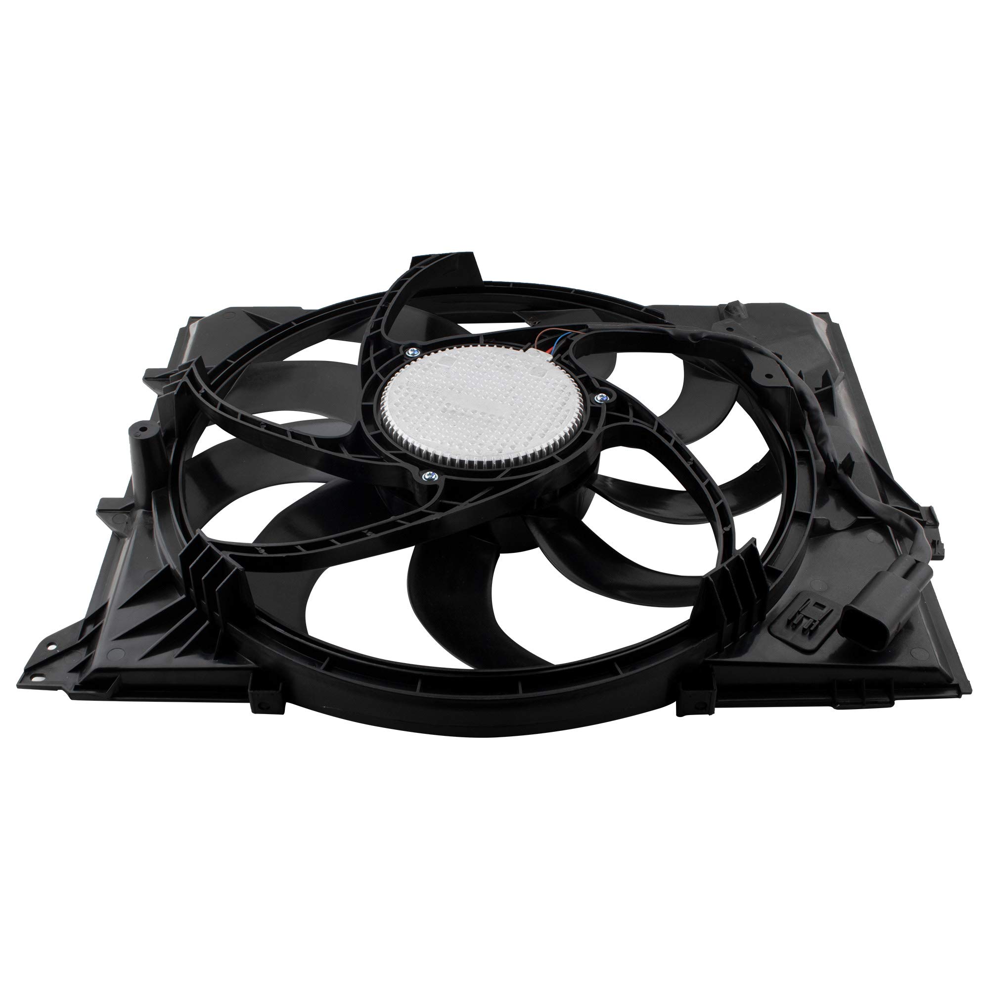 BOXI Radiator Cooling Fan Assembly for BMW 2008-2013 128i Convertible, 2006 325i, 2007-2013 328i, 2006 330i, E87 E90 L6 3.0L N52N Engine - Replacement Part #17427562080 BM3117101 - Perfect for Engine Overheating Prevention & Summer Driving