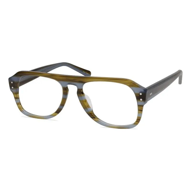 Aimee 9539 Men's Full Rim Square Browline Acetate Eyeglasses - Stylish & Durable Frames for Work, Reading & Everyday Wear