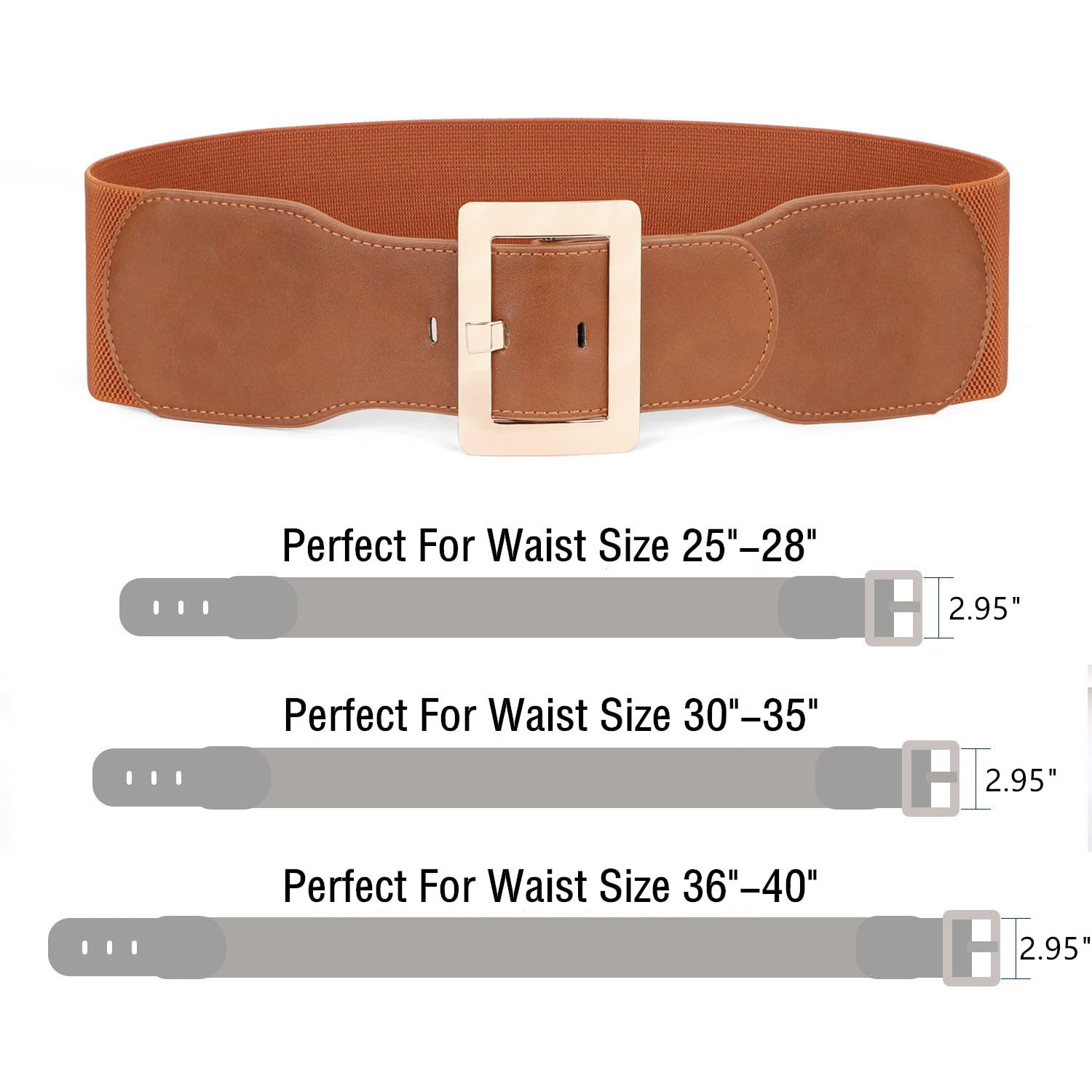 JASGOO Women's Vintage Stretch Elastic Waist Belt with Metal Buckle - Adjustable Dress Belt for Women, Perfect for Santa Costume, Holiday Parties & Vintage Outfits