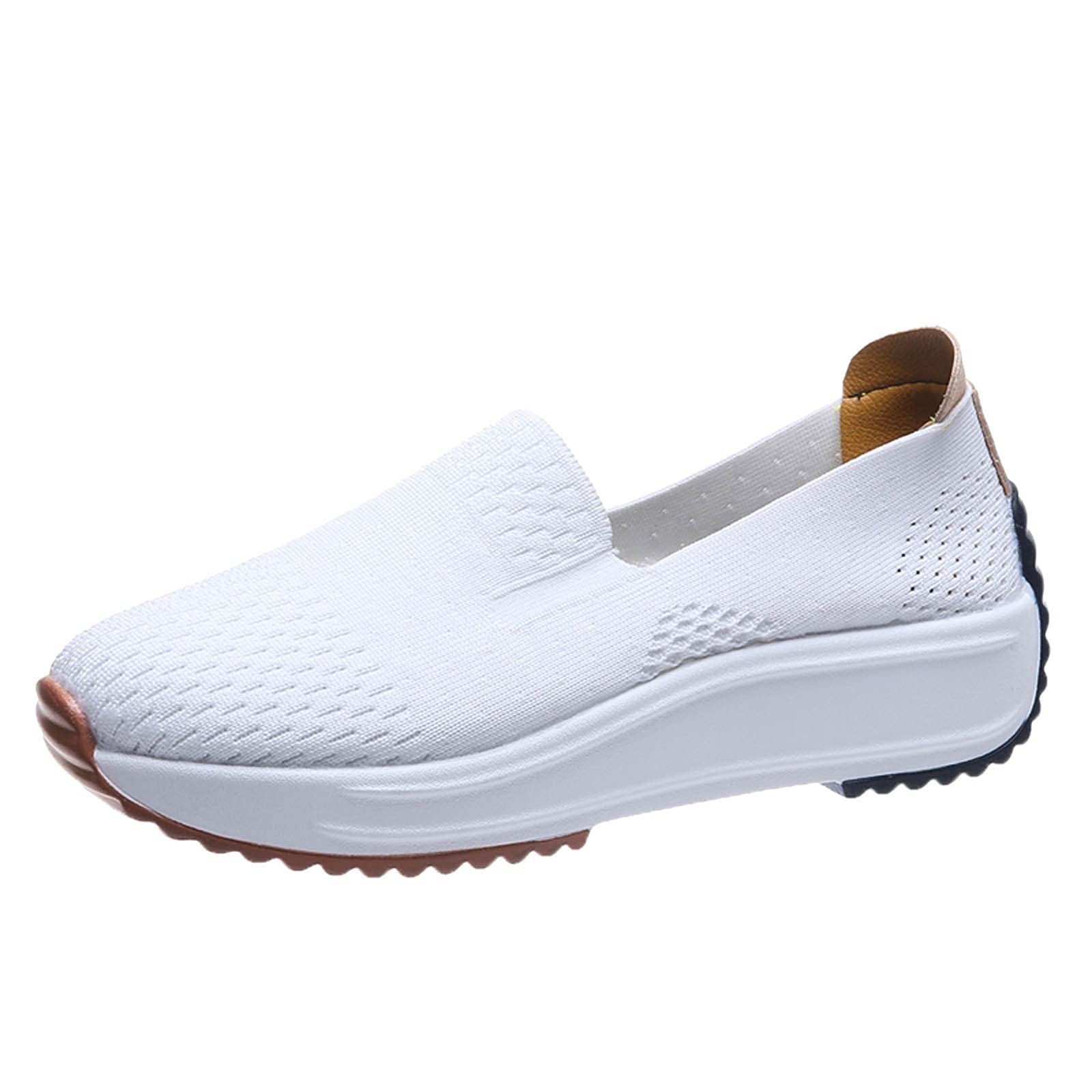 **Men's Air Cushion Sneakers - Comfortable White Platform Jogging Shoes with Slip-On Design for Walking, Running & Casual Wear**