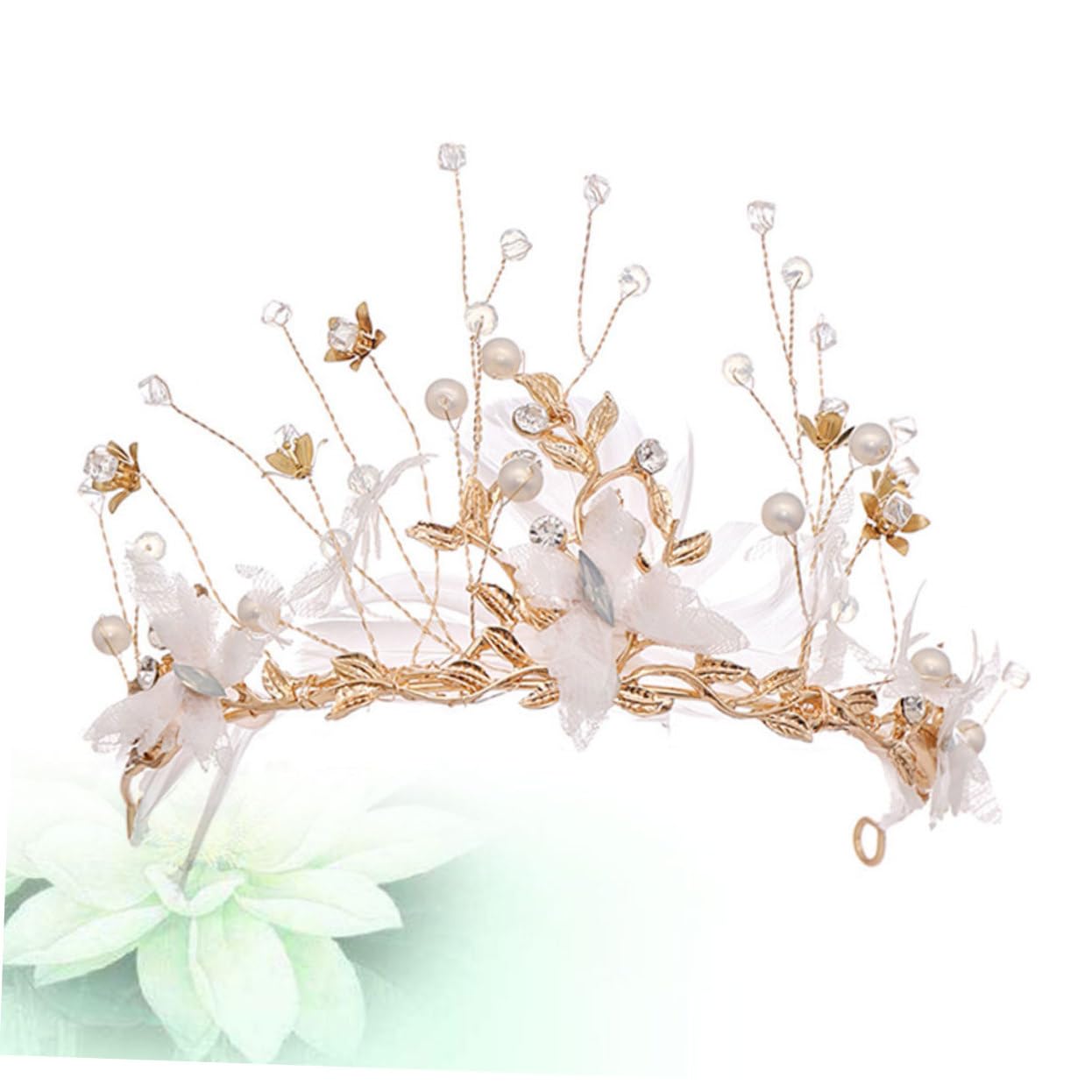 POPETPOP Fairy Wedding Tiara Crown - Elegant Bridal Headpiece & Hair Hoop for Bride, Perfect for Weddings, Prom, Pageants & Special Occasions