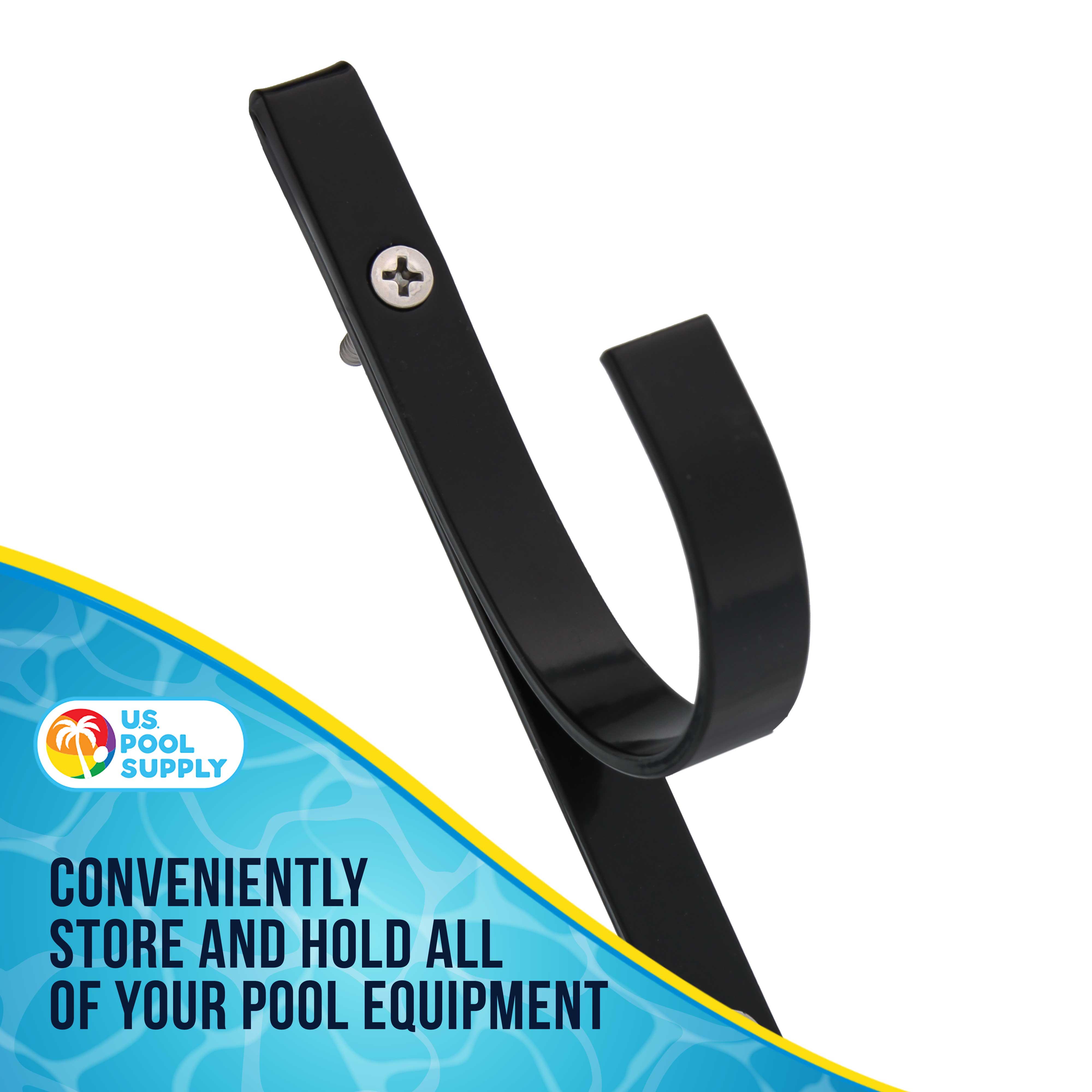 Premium Black Aluminum Pole Hanger (2 Pack) with Screws (4 Pack) - Heavy Duty Closet Organizer for Coats, Hats & Scarves