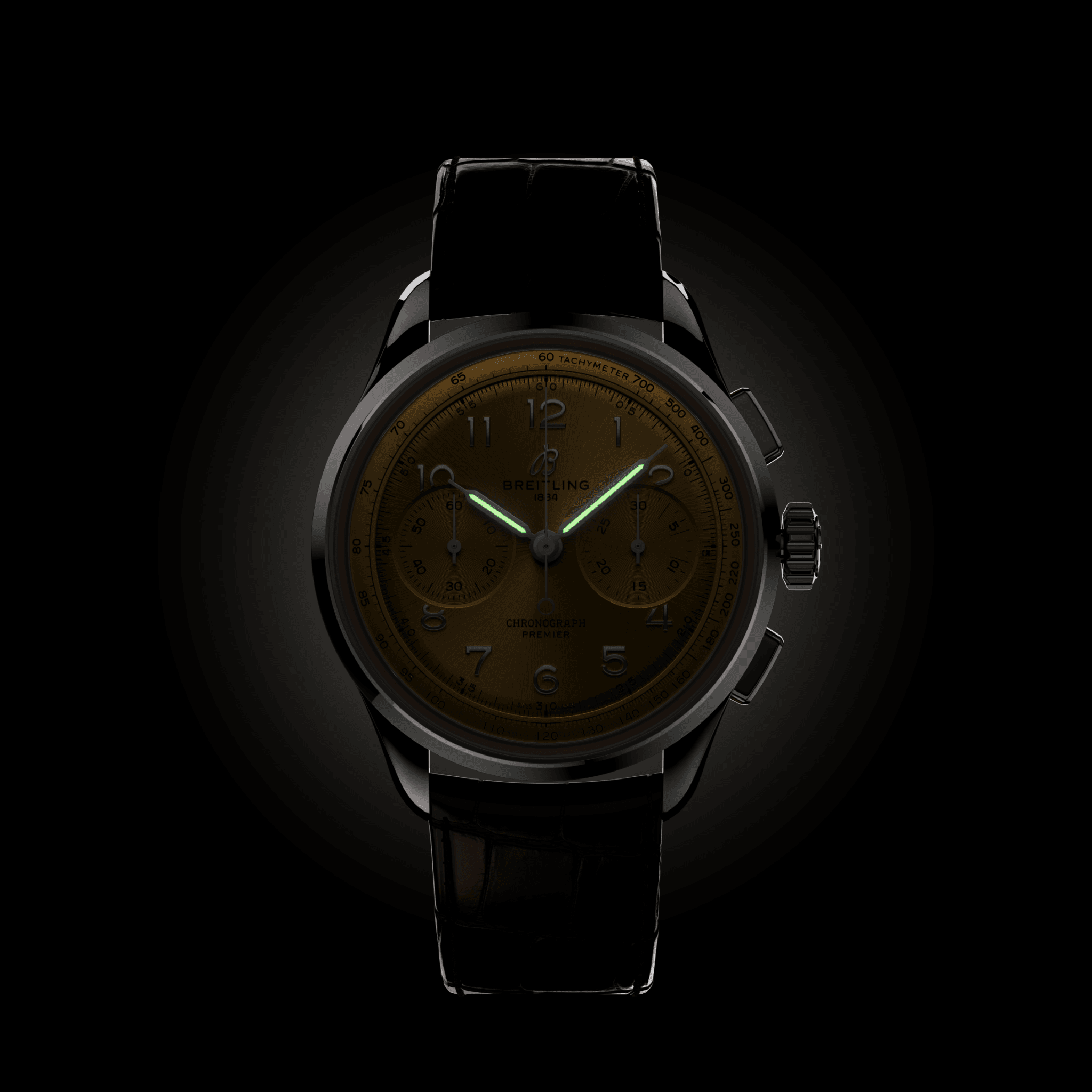 Premier B09 Chronograph 40mm Champagne Leather Strap Watch - Luxury Timepiece for Business Meetings & Formal Occasions