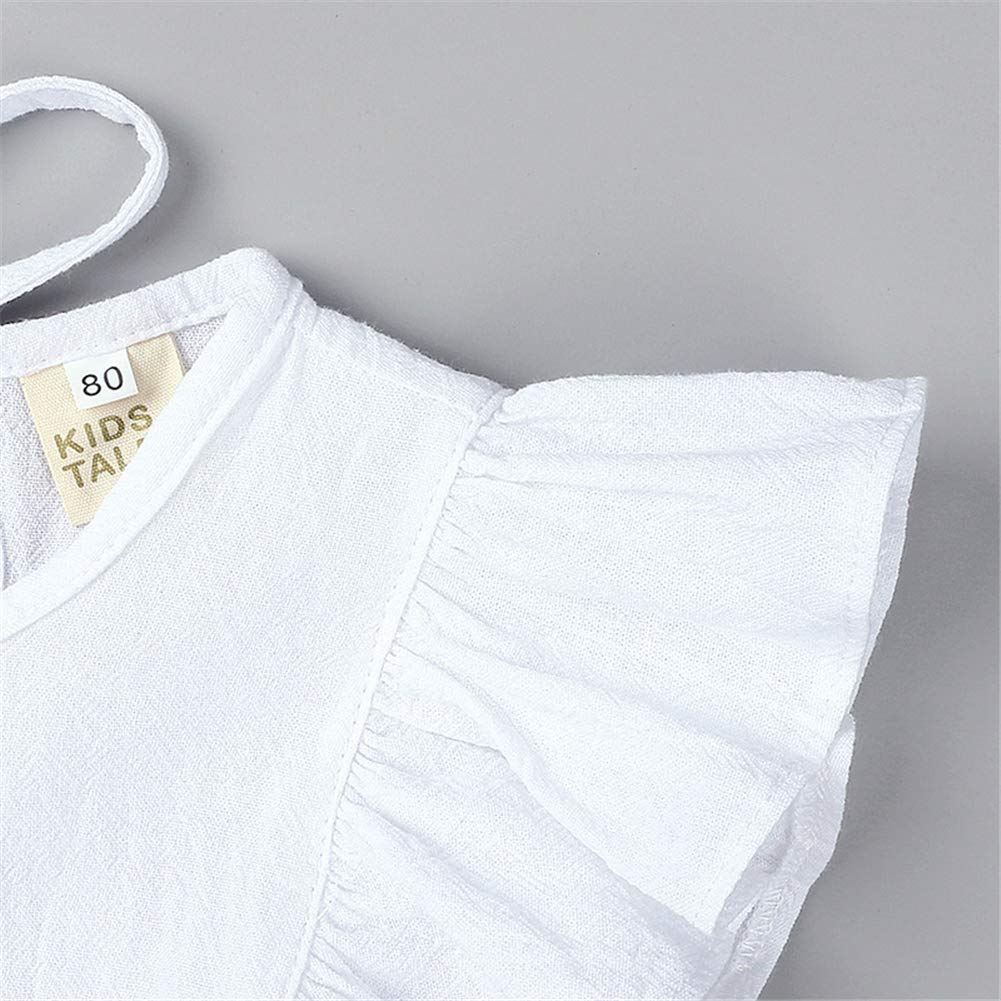Baby Girls Short Sleeve Cotton Linen Shirt Dress with Bloomer Shorts - Cute Summer Outfit for Playdates & Family Photos
