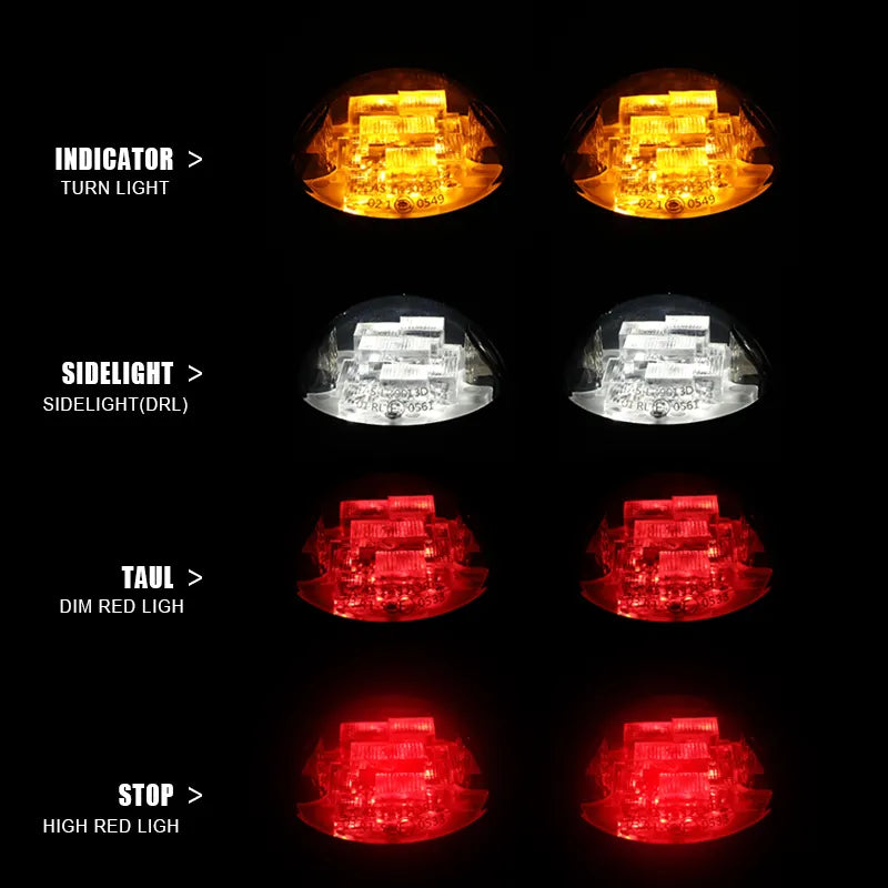 Land Rover Defender 1990-2016 LED Signal Light Kit - Front Indicator, Stop Tail Light & Side Marker Lights (8-Piece Set) for Off-Roading & Night Driving