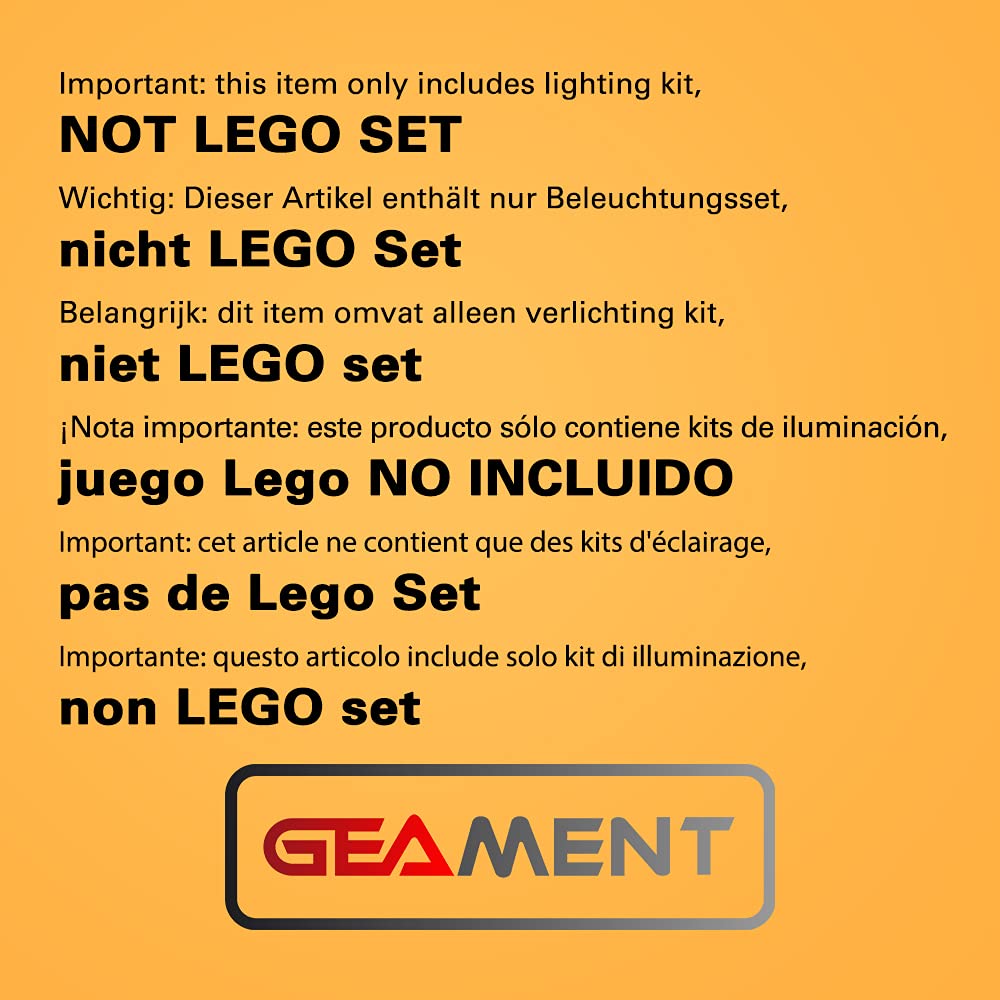 GEAMENT LED Light Kit for Lego DC Batcave 76252 (Shadow Box) - Compatible with Lego Building Blocks - DIY Lighting Set for Batman Display & Collection (Model Not Included) - Perfect for Home Decoration, Gift & Night Light