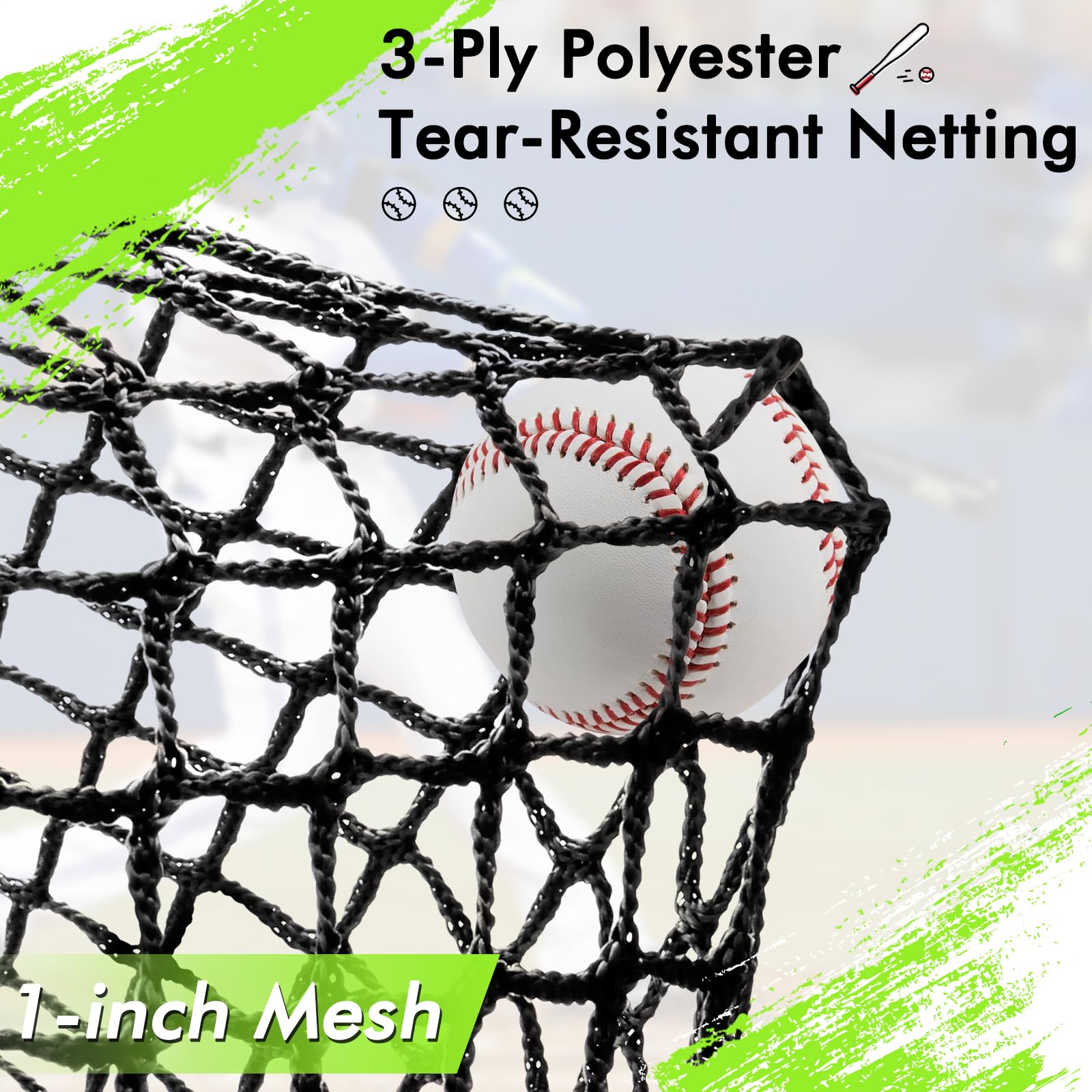 22' Portable Baseball & Softball Batting Cage with Detachable Door, Hitting Target & Carrying Bag - Backyard Batting Practice Net for Hitting & Pitching Training | Perfect for Home Use, Team Drills & Youth Baseball Practice