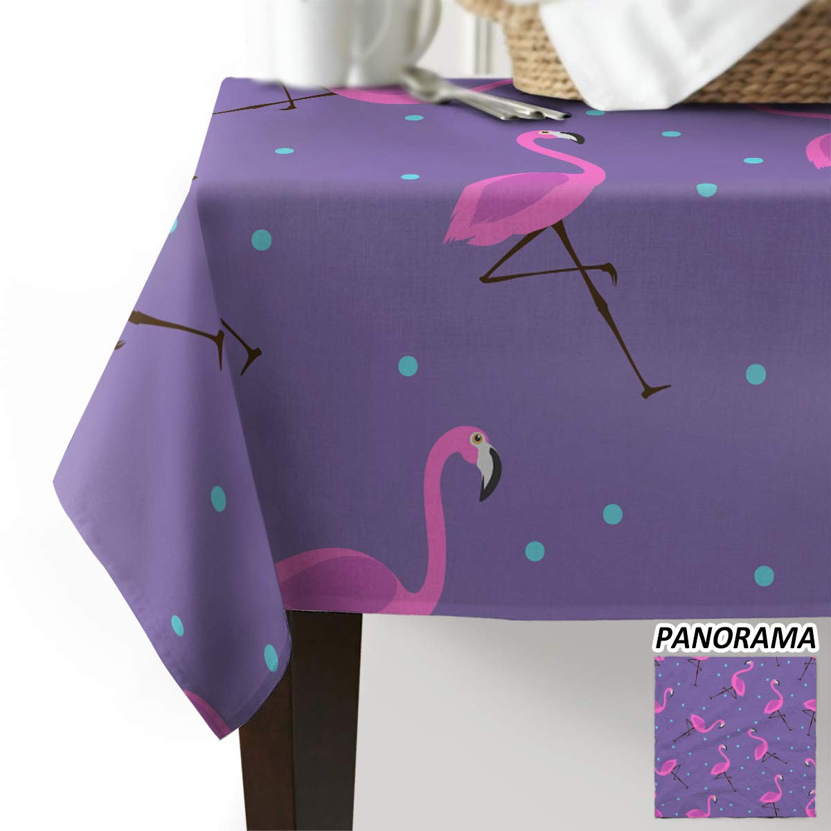 Spillproof Tablecloth for Rectangle Tables 54x120 Inch - Waterproof Washable Pink Flamingo Pattern Table Cover for Kitchen, Dining Room, Indoor & Outdoor Use - Perfect for Camping, Picnics, Parties and Daily Dining