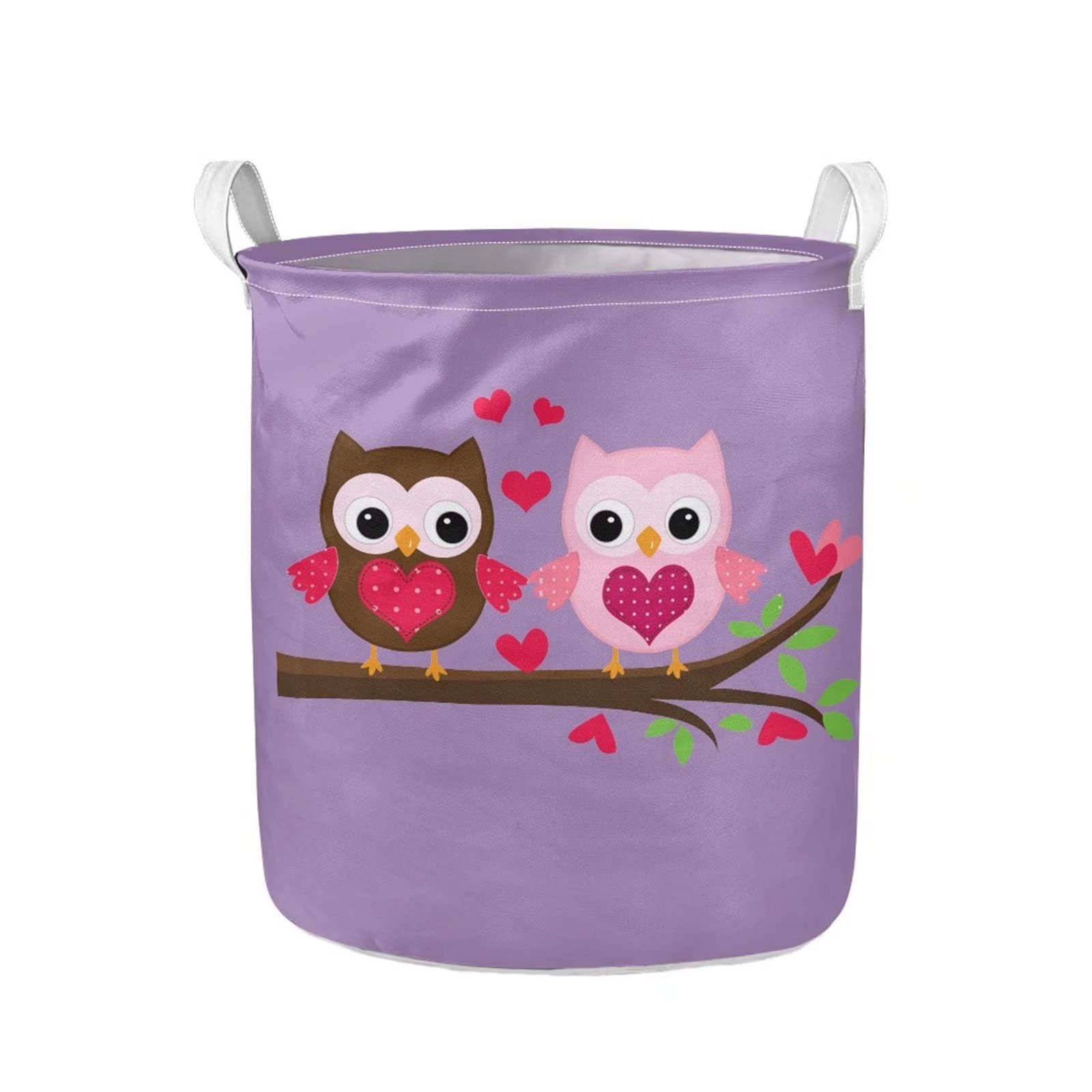 Cute Owl Laundry Hamper for Girls - Collapsible Cloth Storage Bin with Handles, Large Capacity Dorm Organizer for College Students - Perfect for Bedroom, Bathroom & Laundry Room Organization