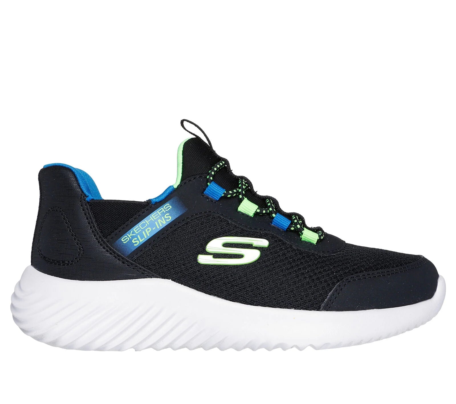 Skechers Bounder Brisk Burst Kids' Sneakers - Black & Lime Slip-On Shoes for Boys & Girls | Comfortable Lightweight Walking & Running Shoes for School, Play & Everyday Wear