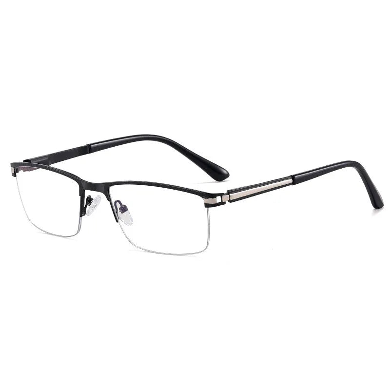 CCspace Semi-Rim Square Alloy Spring Hinge Eyeglasses for Men & Women - Lightweight Durable Frame for Reading, Driving & Daily Use - Model 300842