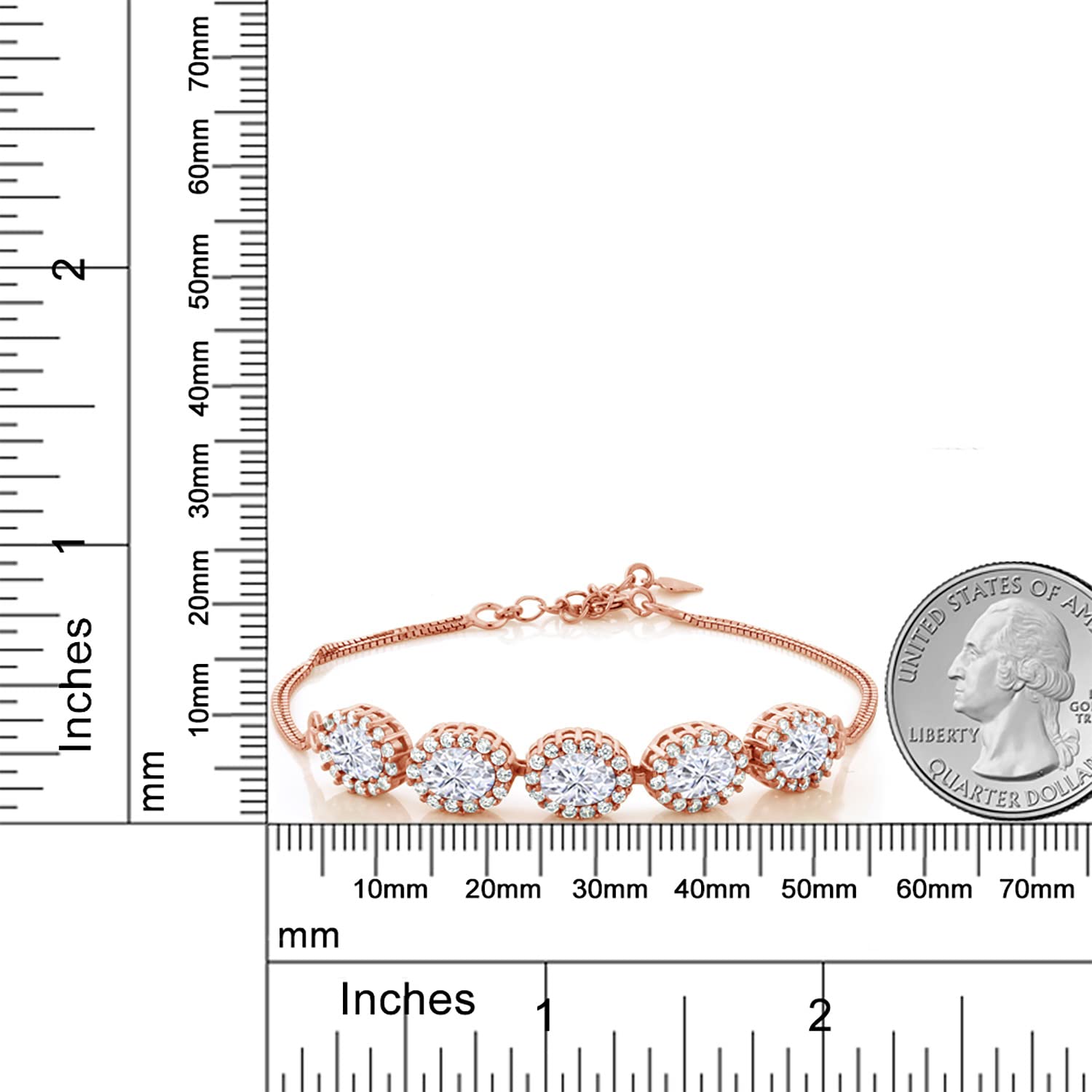 4-8 Cttw Oval Cut Gemstone Birthstone Tennis Bracelet for Women | 18K Rose Gold Plated Sterling Silver | 7 Inch Adjustable with 1.5 Inch Extender | Fine Jewelry Gift for Mom, Wife, Her | Perfect for Birthdays, Anniversaries & Special Occasions