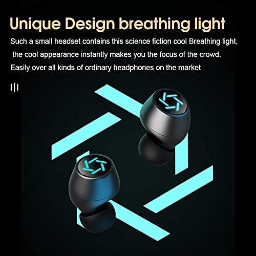 GeRRiT True Wireless Earbuds with Microphone, IPX7 Waterproof Bluetooth 5.0 Earbuds, Stereo Sound in-Ear Headphones with Deep Bass & Built-in Mic - Perfect for Running, Gym & Outdoor Sports