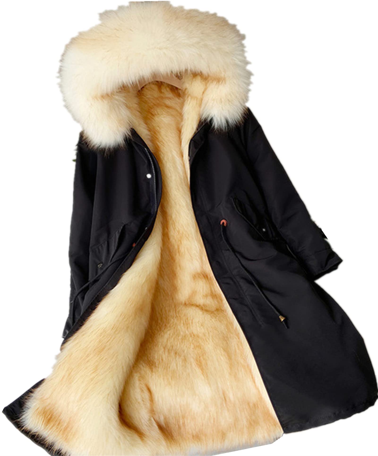Men's Winter Faux Fur Coat - Warm Long Sleeve Baggy Jacket with Artificial Fur | Cozy Outerwear for Cold Weather & Street Style Fashion