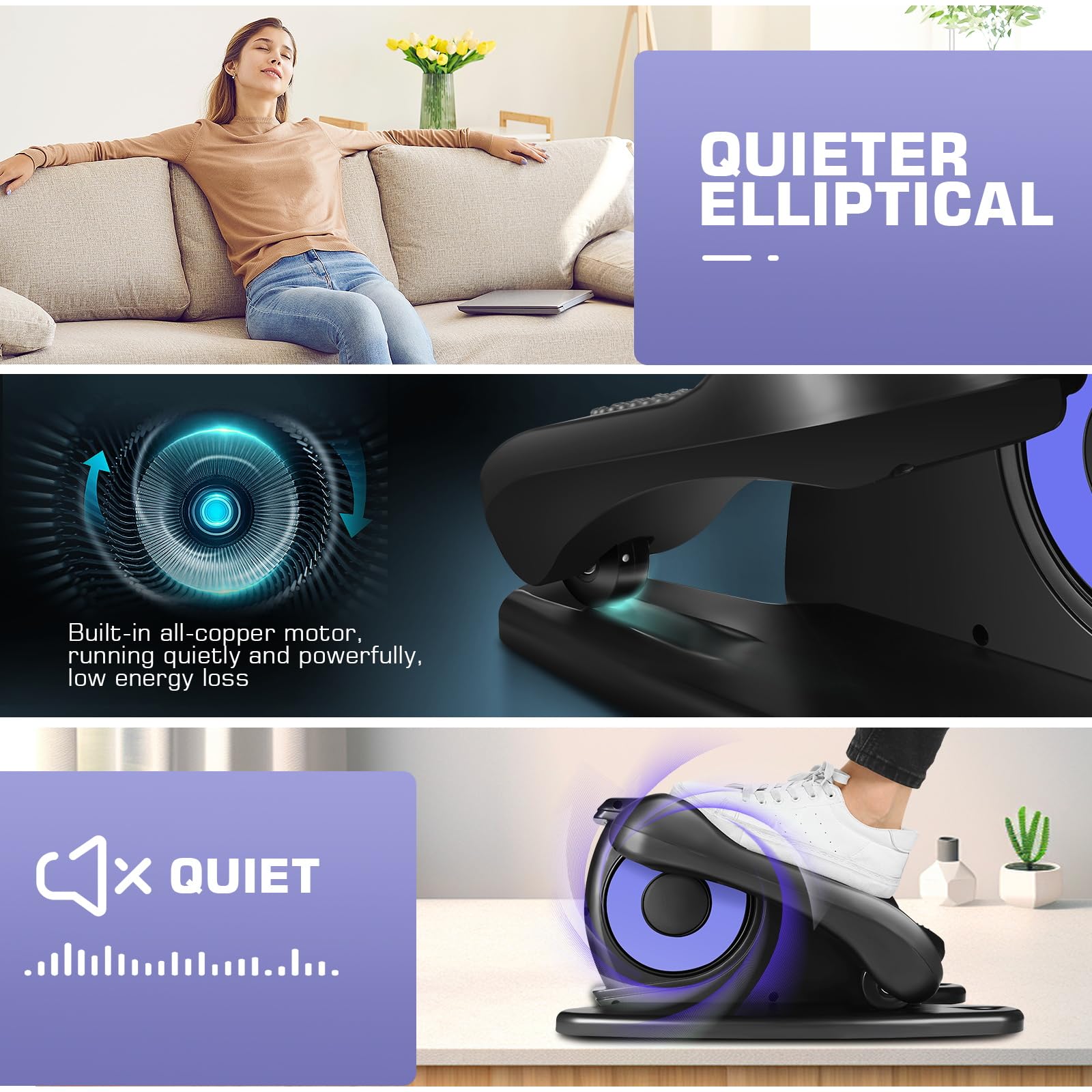 ANCHEER Under Desk Elliptical Machine - Electric Seated Pedal Exerciser for Home & Office, Mini Elliptical Trainer with LCD Display & Remote Control - Ideal for Seniors, Physical Therapy & Low-Impact Workouts While Sitting at Desk or Watching TV