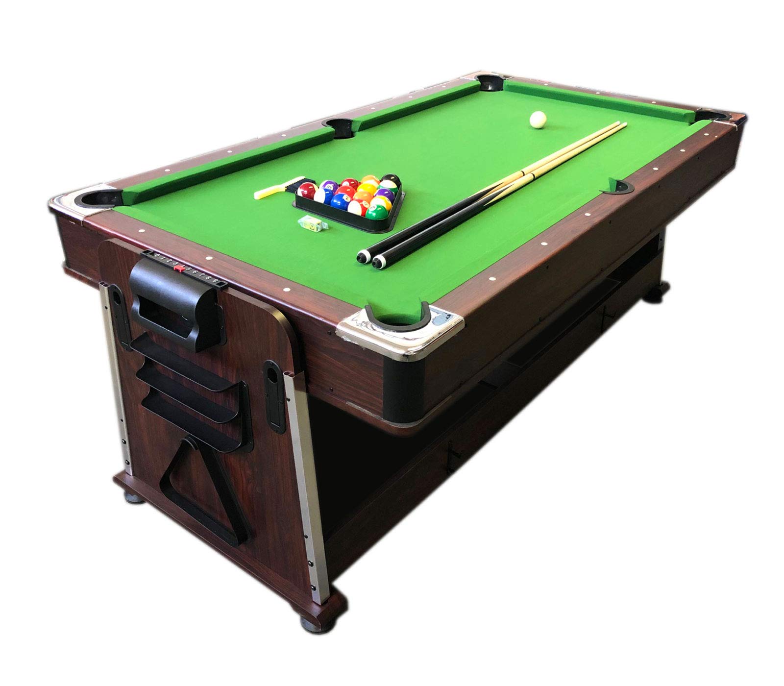 7FT American Pool Table with Table Tennis Top & Air Hockey Conversion - Multi-Game Combo for Home, Game Room & Entertainment Centers